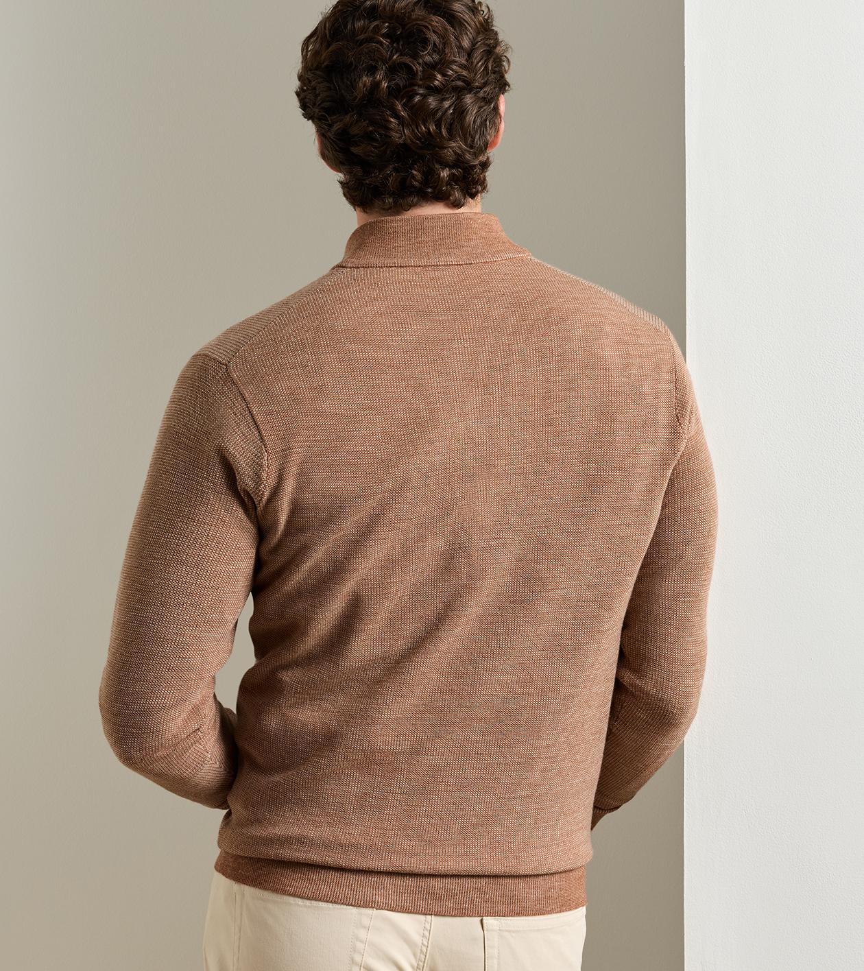 Blair Birdseye Quarter-Zip Sweater in Dark Amber - Alternate Image 2