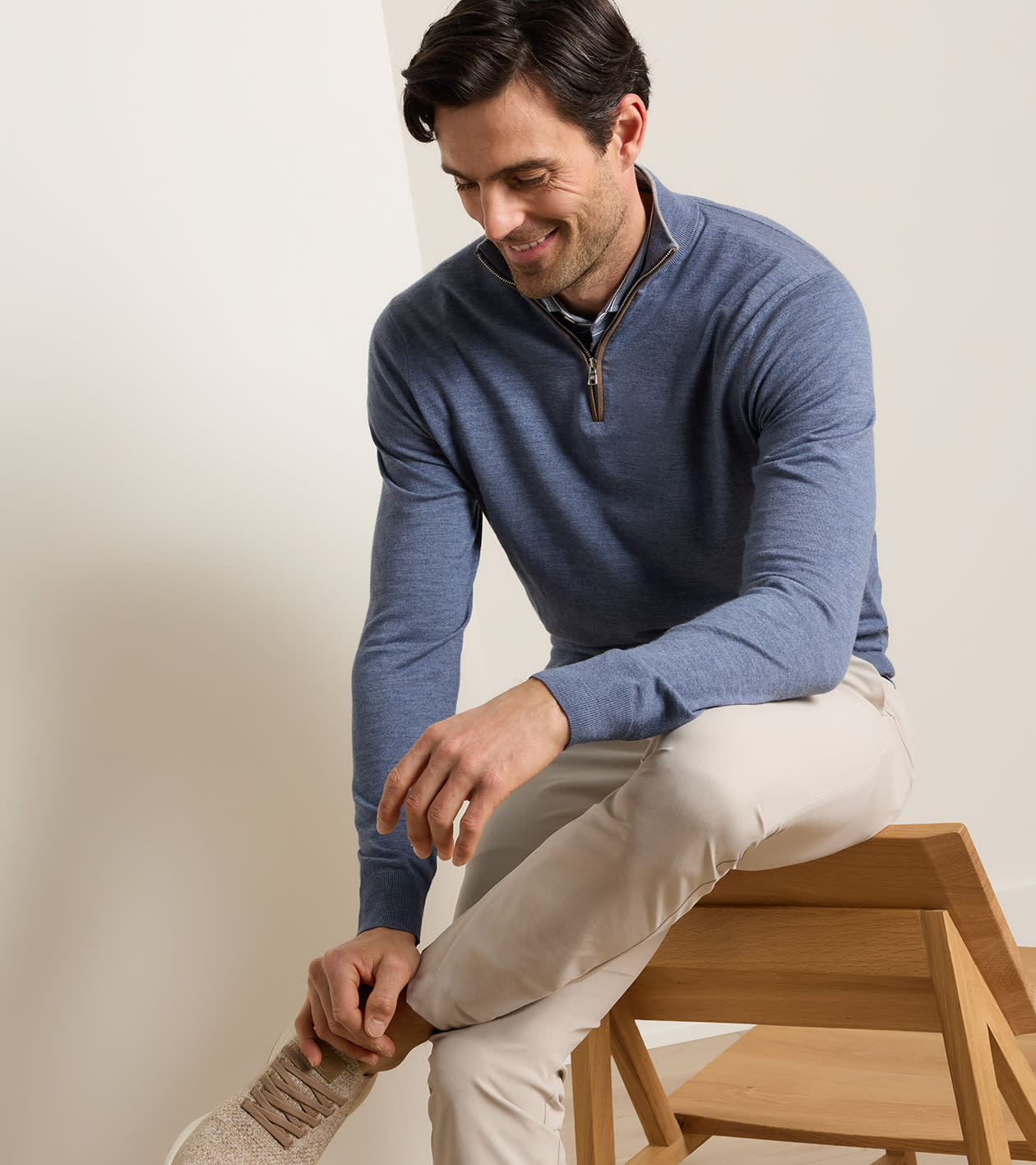 Excursionist Flex Quarter-Zip Jumper in CADET - Alternate Image 1