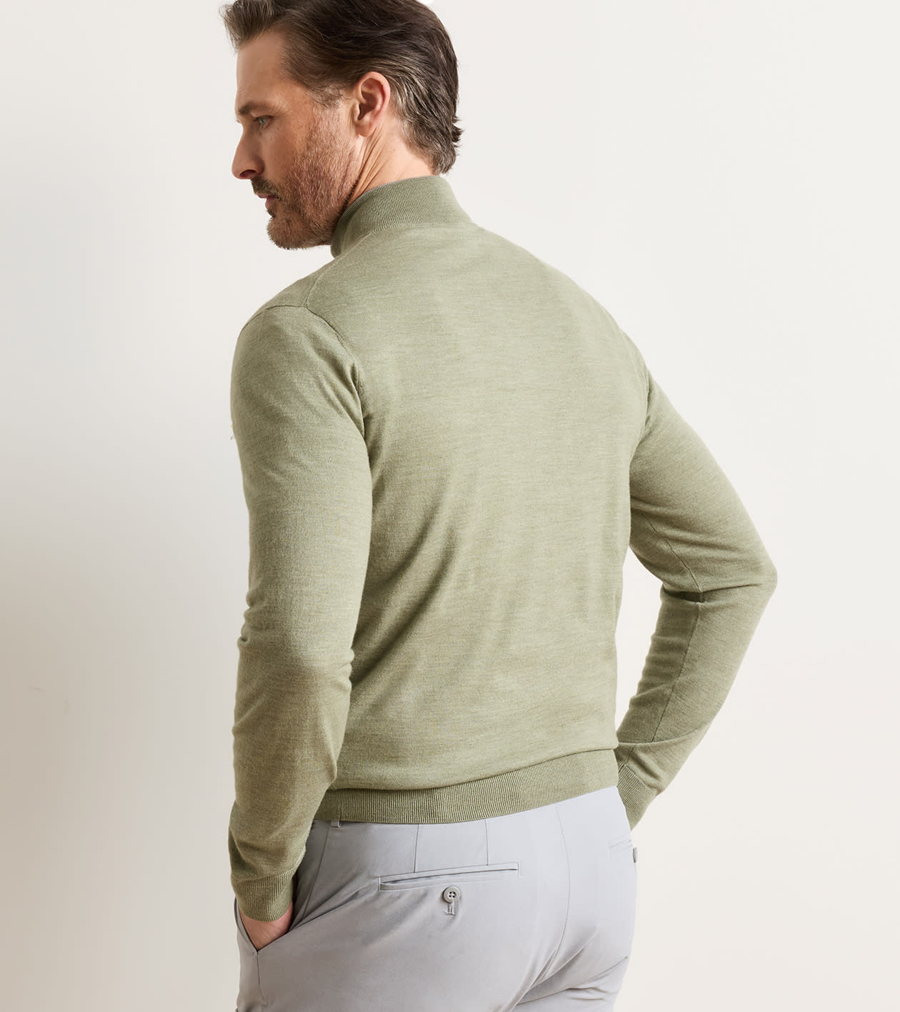 Excursionist Flex Quarter-Zip Sweater in BAYLEAF - Alternate Image 2