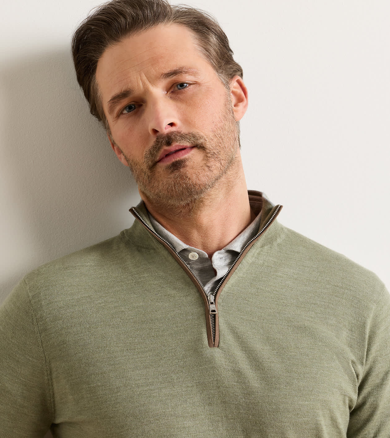 Excursionist Flex Quarter-Zip Sweater in BAYLEAF - Alternate Image 3