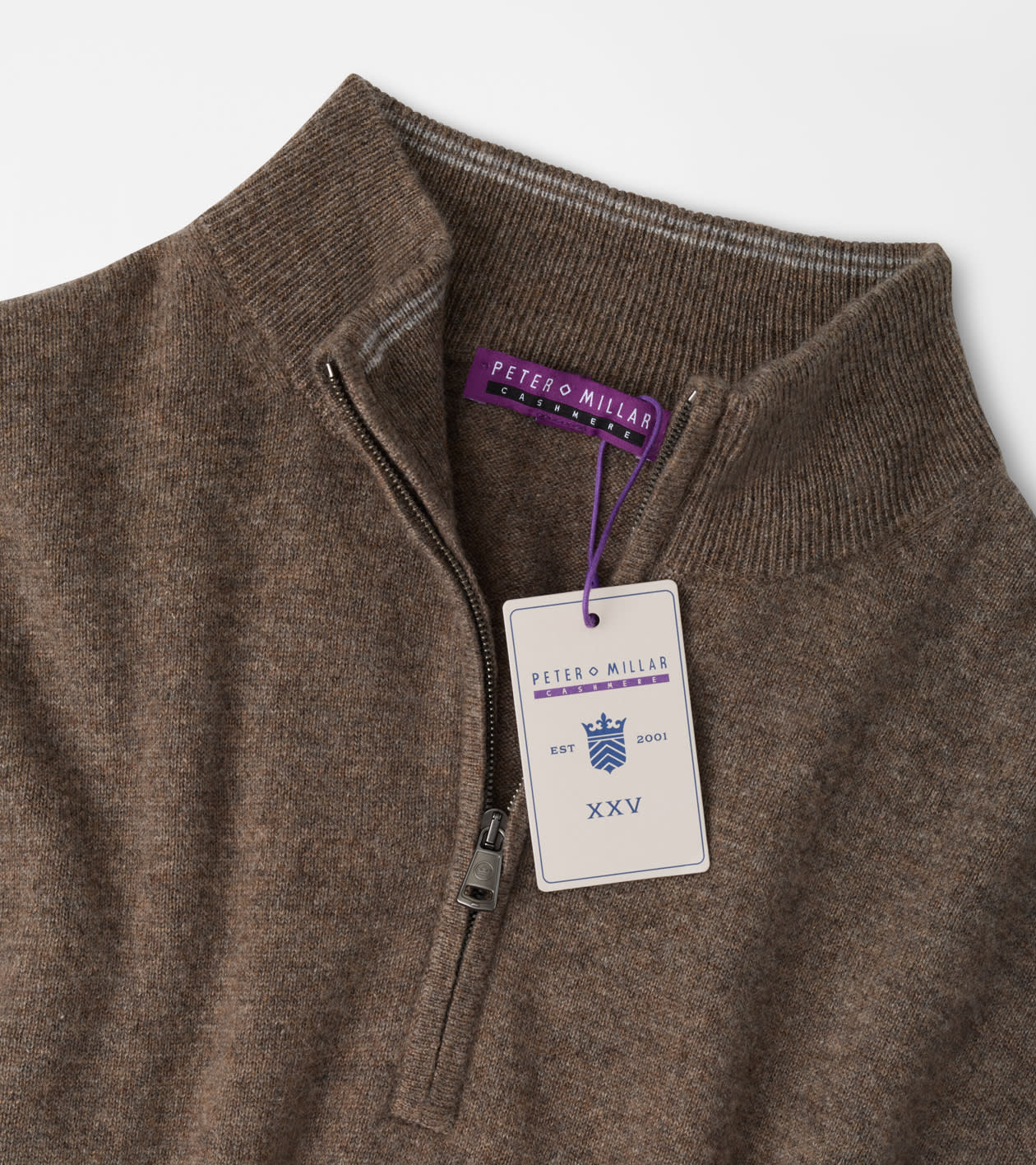 25th Anniversary Cashmere Quarter-Zip Jumper in SAWGRASS - Alternate Image 6