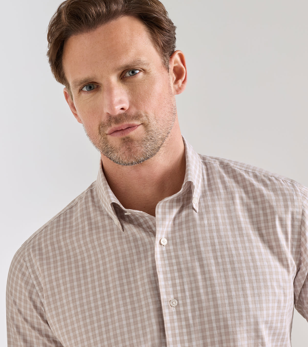 Chester Cotton Sport Shirt in NUTMEG - Alternate Image 3