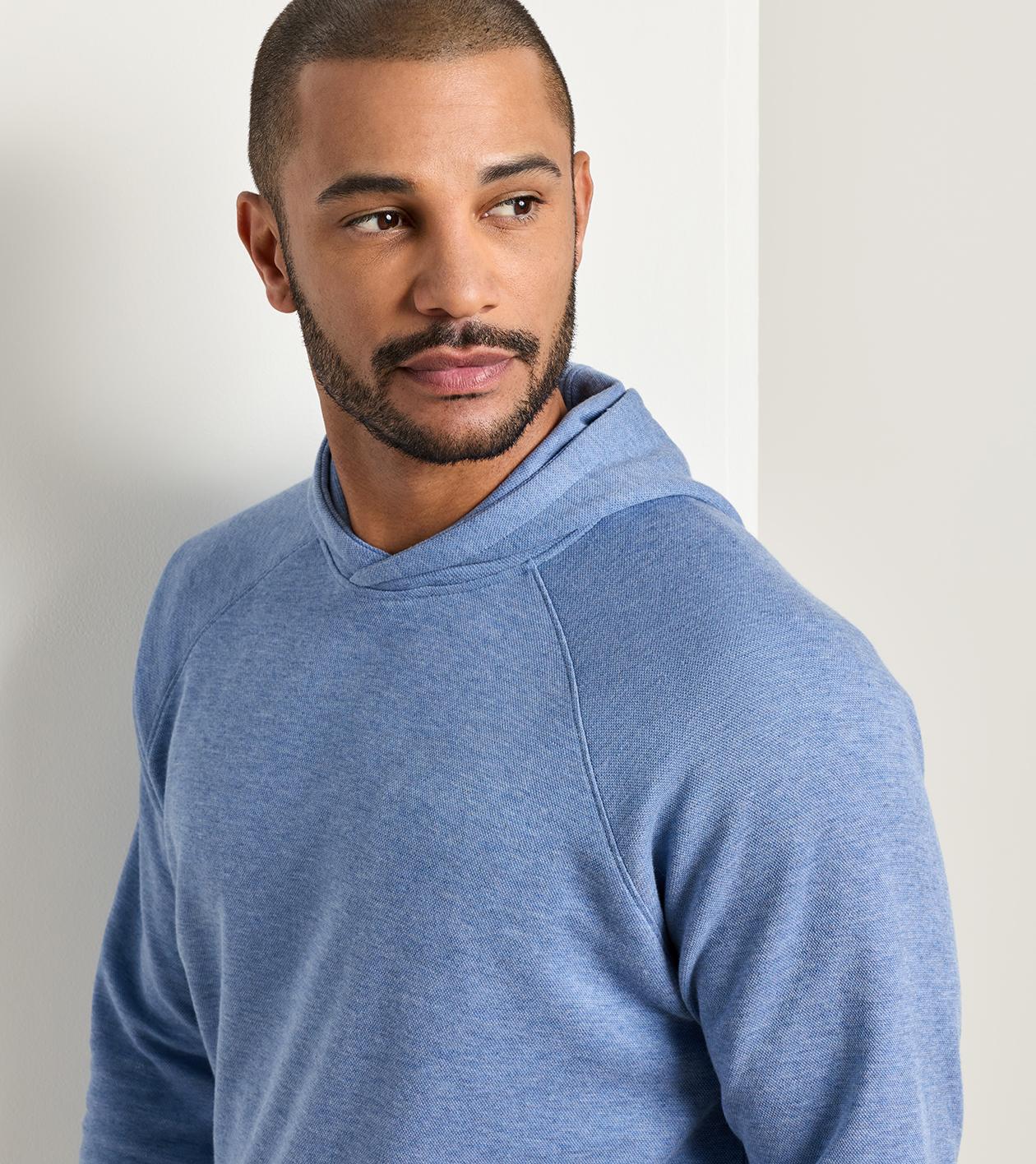 Crown Comfort Knit Hoodie in BLUE FREESIA - Alternate Image 3