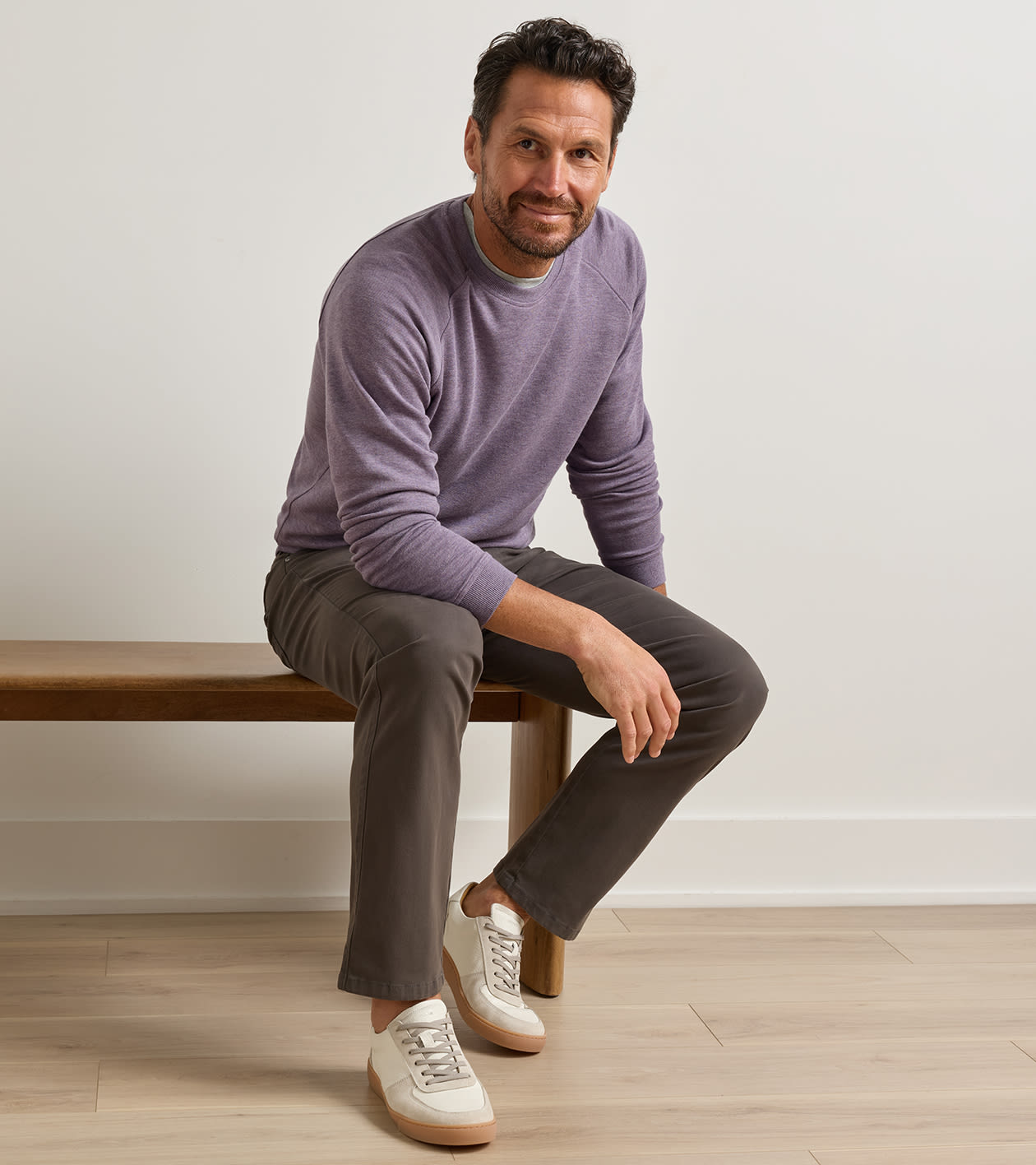 Crown Comfort Knit Crew in PURPLE FIG - Alternate Image 1