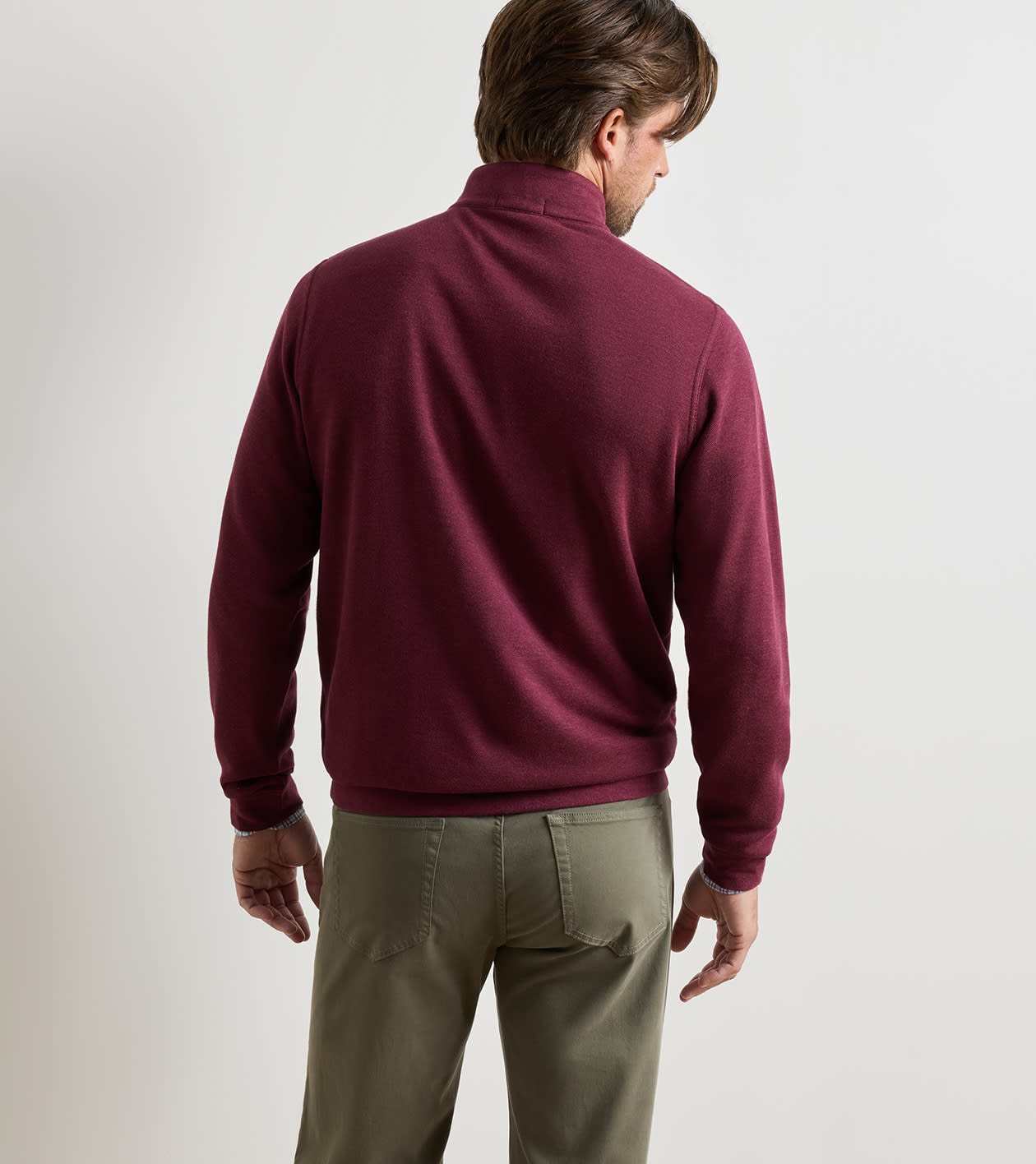 Crown Comfort Quarter-Zip Pullover in Bordeaux - Alternate Image 2