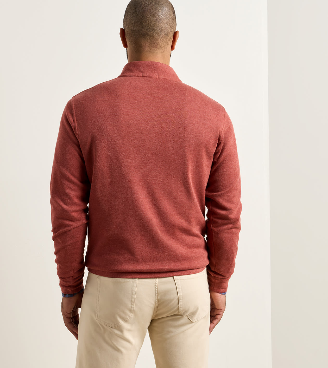 Crown Comfort Quarter-Zip Pullover in Burnt Orange - Alternate Image 2
