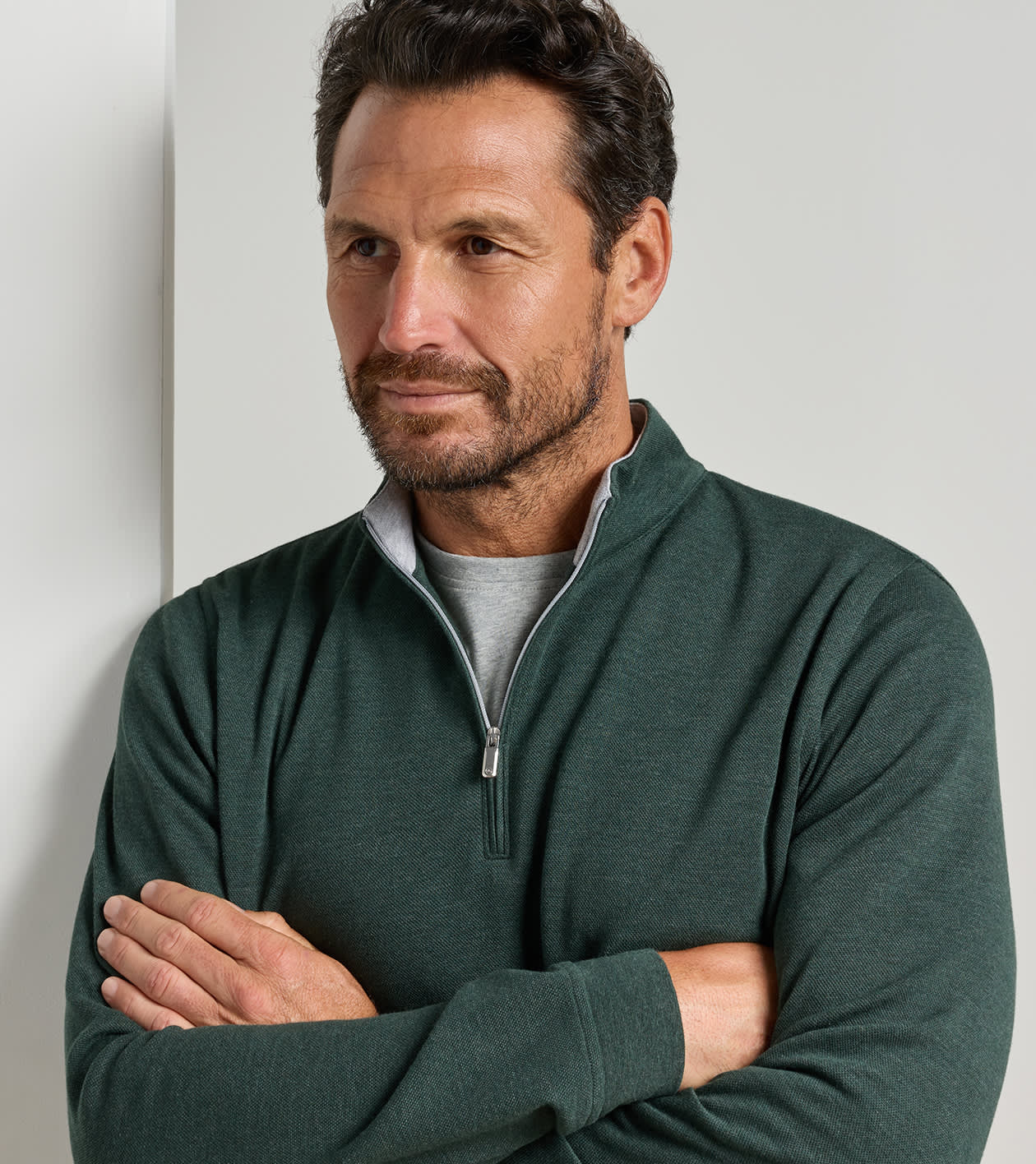 Crown Comfort Quarter-Zip Pullover in PINE BROOK - Alternate Image 3