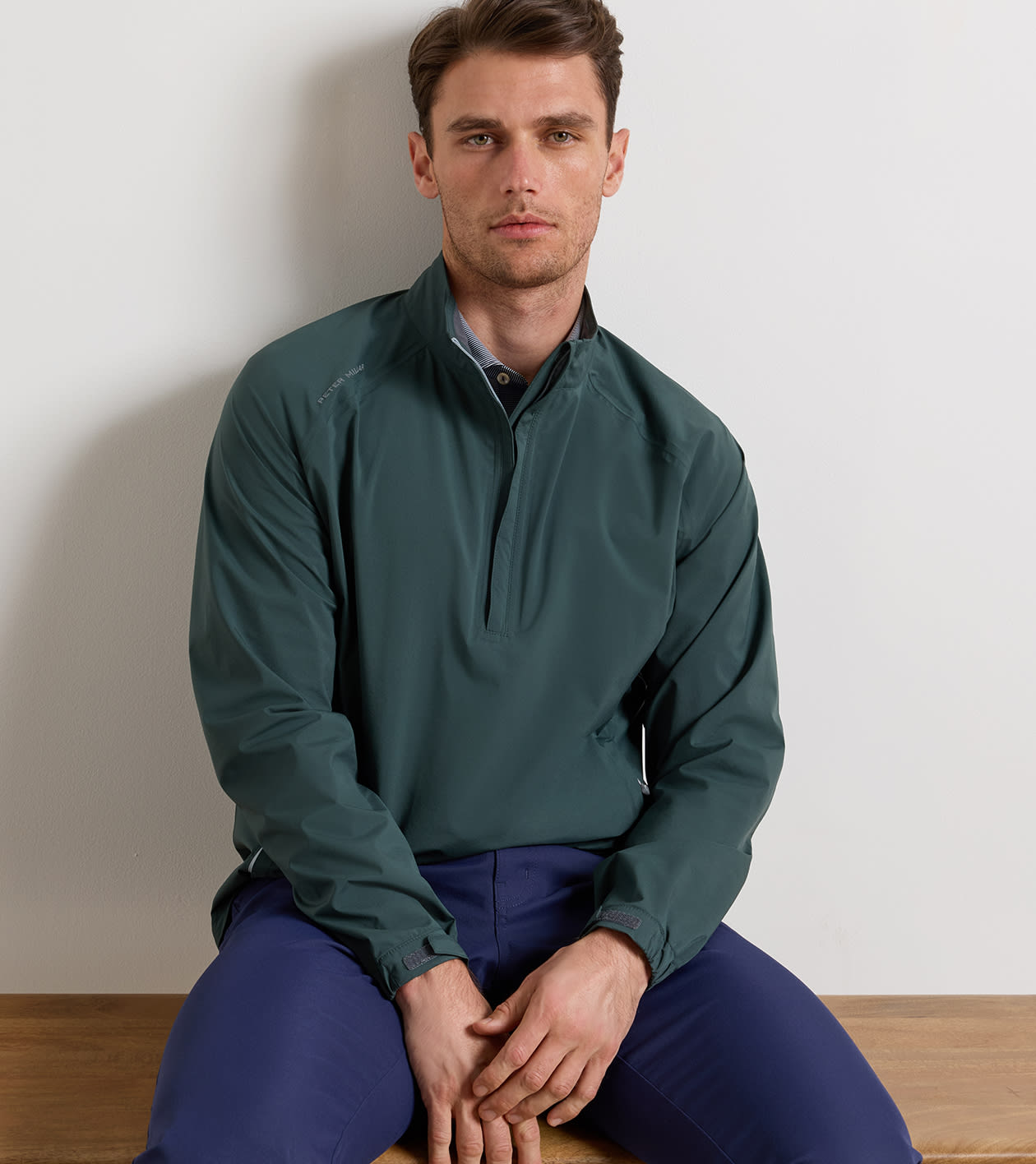 Shield Half-Zip Rain Shell in PINE BROOK - Alternate Image 1