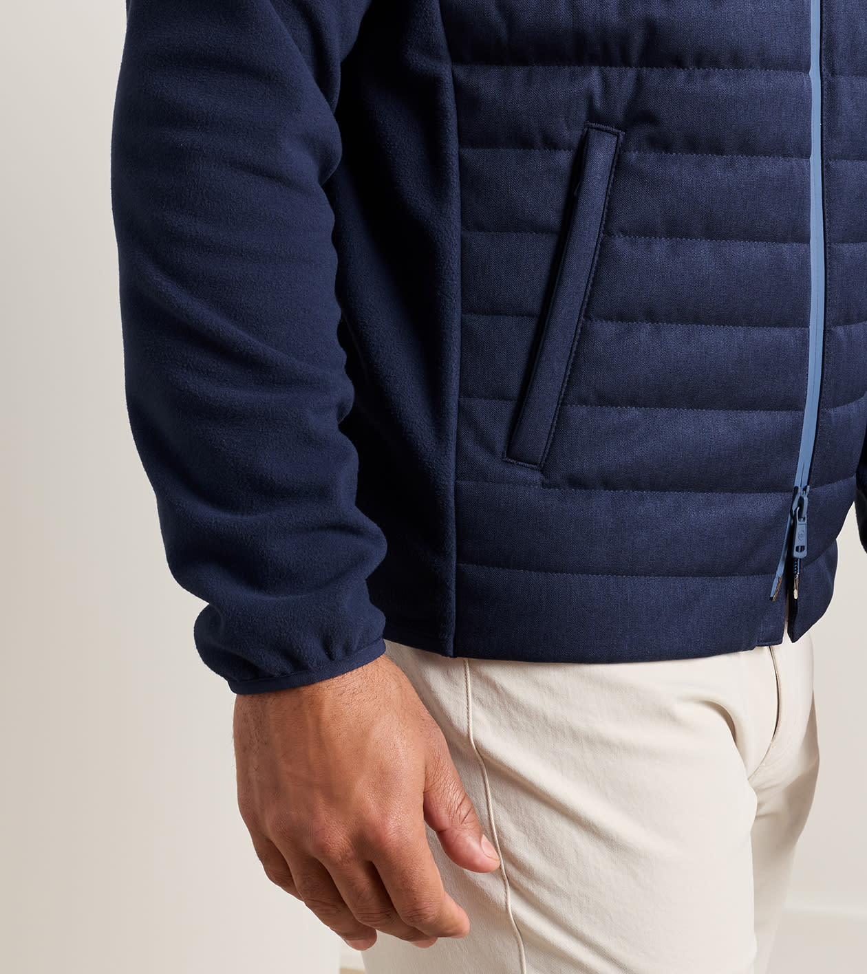 Parks Hybrid Hoodie Jacket in Navy - Alternate Image 3
