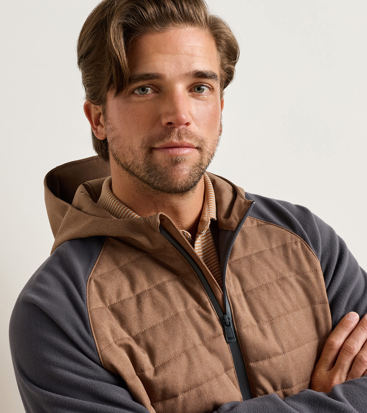 Parks Hybrid Hoodie Jacket in Dark Amber - Alternate Image 5