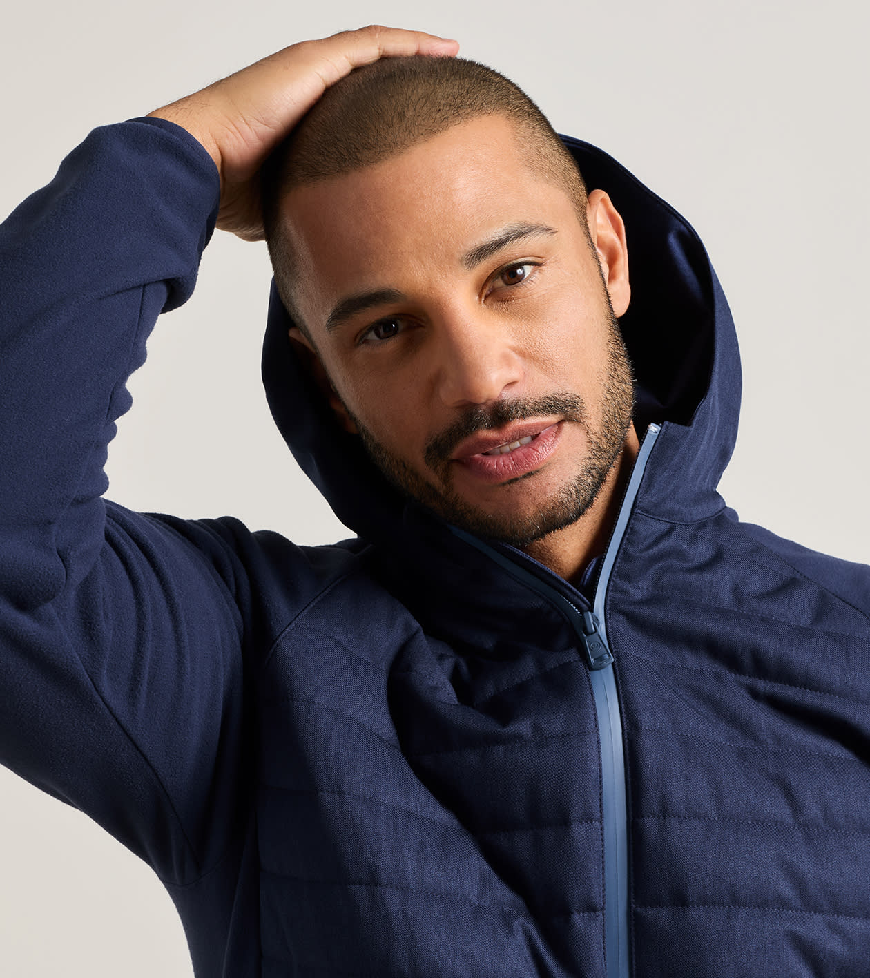 Parks Hybrid Hoodie Jacket in Navy - Alternate Image 5