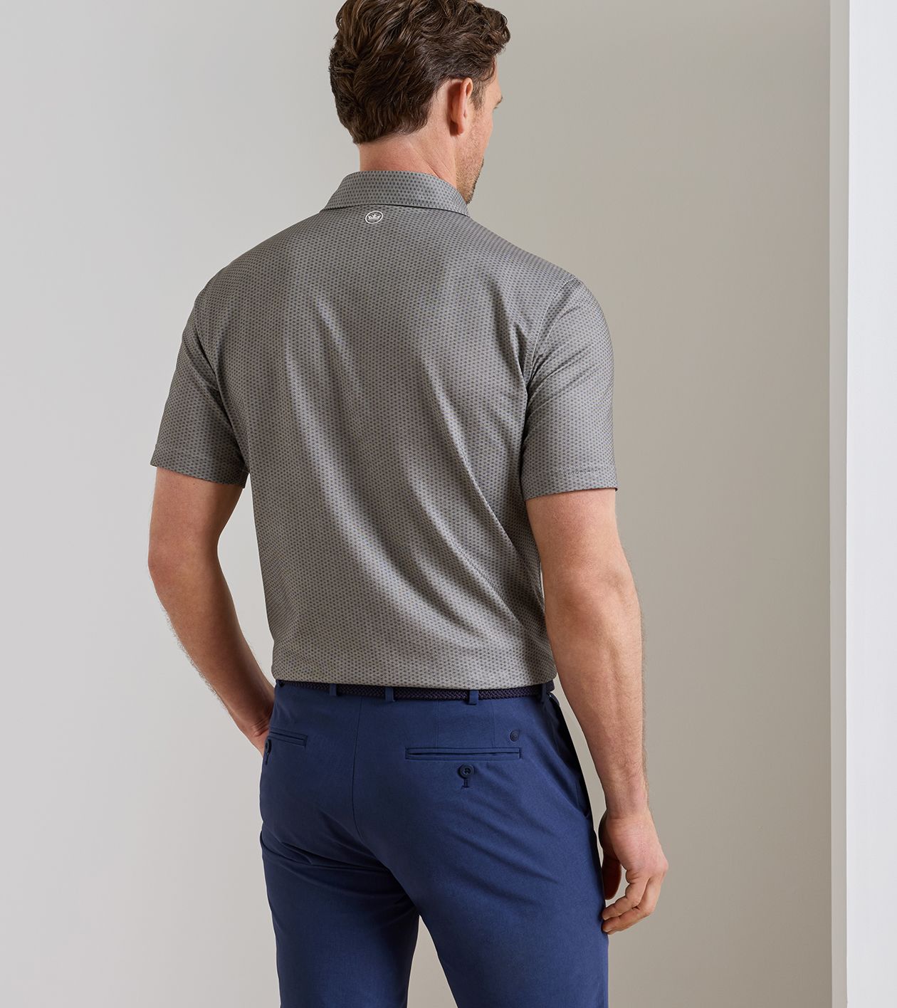 Albatross Diamond Cotton-Blend Piqu&eacute; Polo in Dark Olive - Alternate Image 2