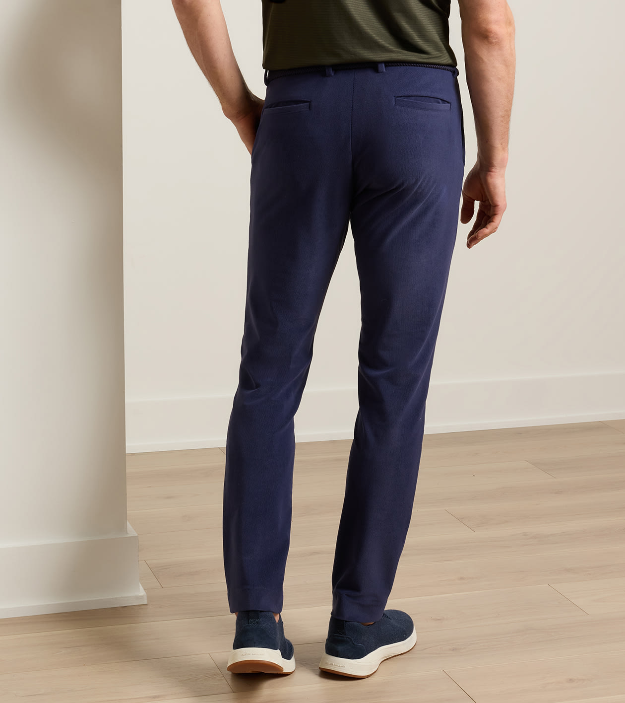 Bingham Corduroy Performance Trouser in Navy - Alternate Image 2