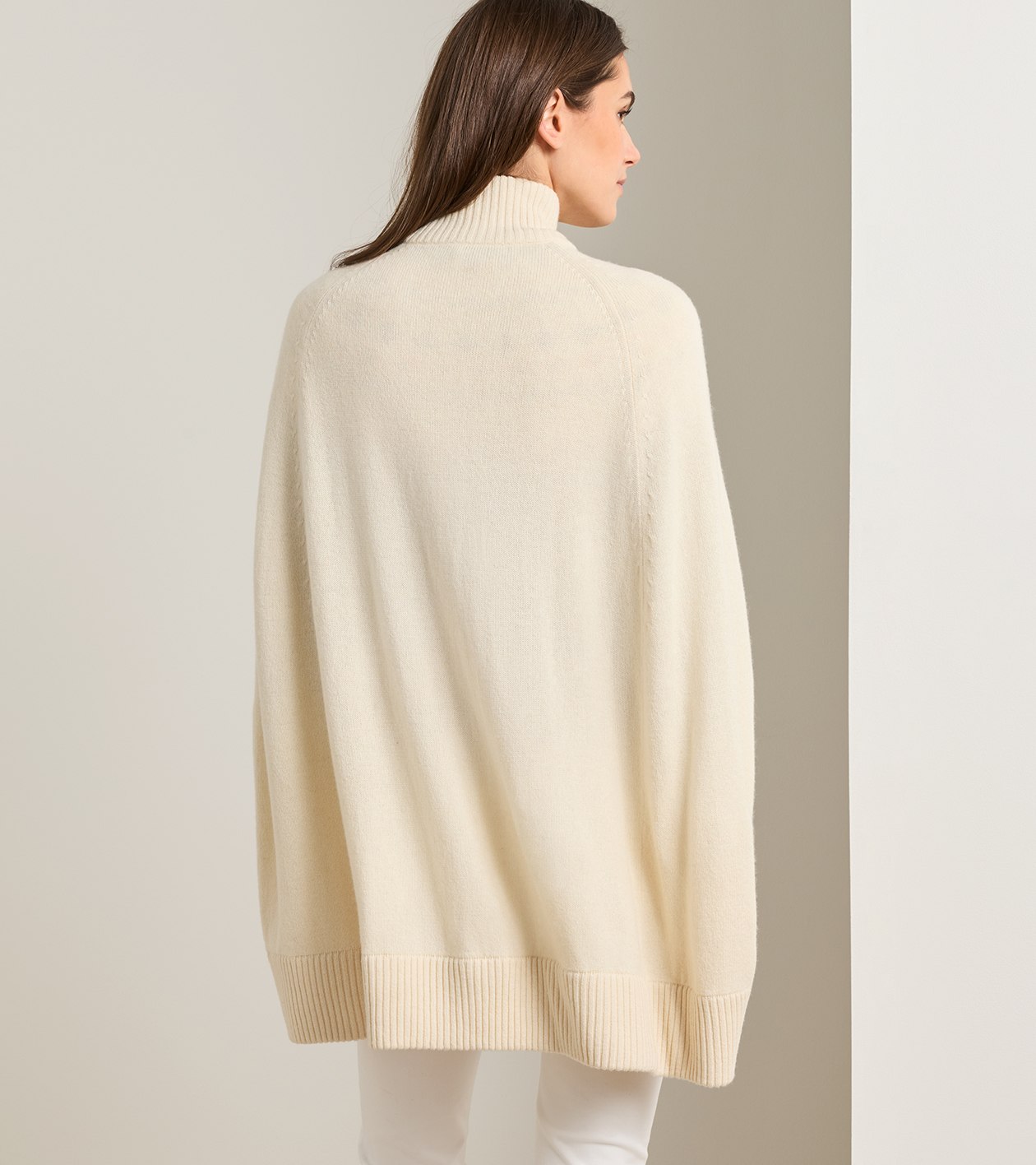 Gwyneth Zip Front Capelet in Ivory - Alternate Image 2