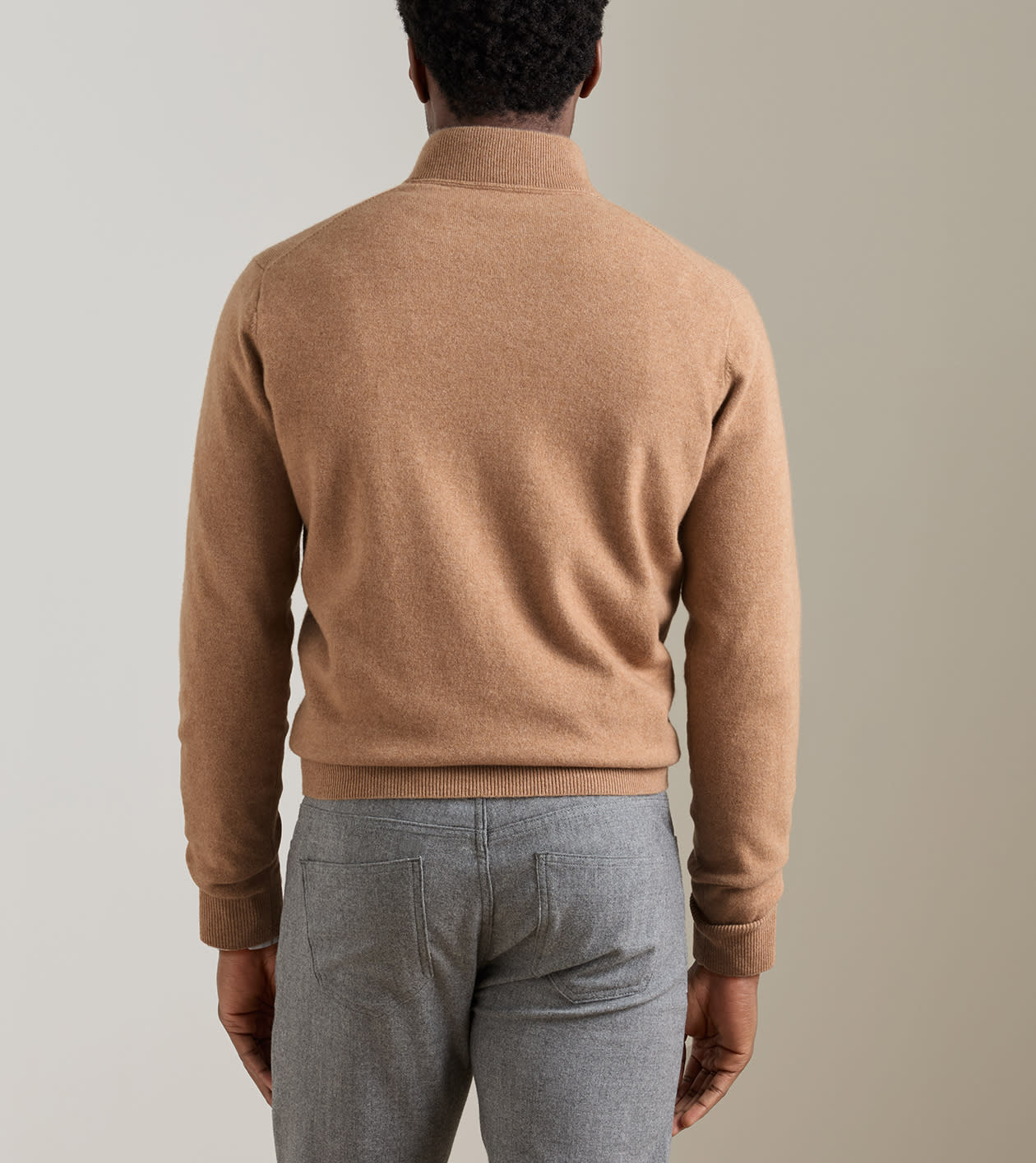 Artisan Crafted Cashmere Flex Quarter-Zip in RUSTIC BROWN - Alternate Image 2