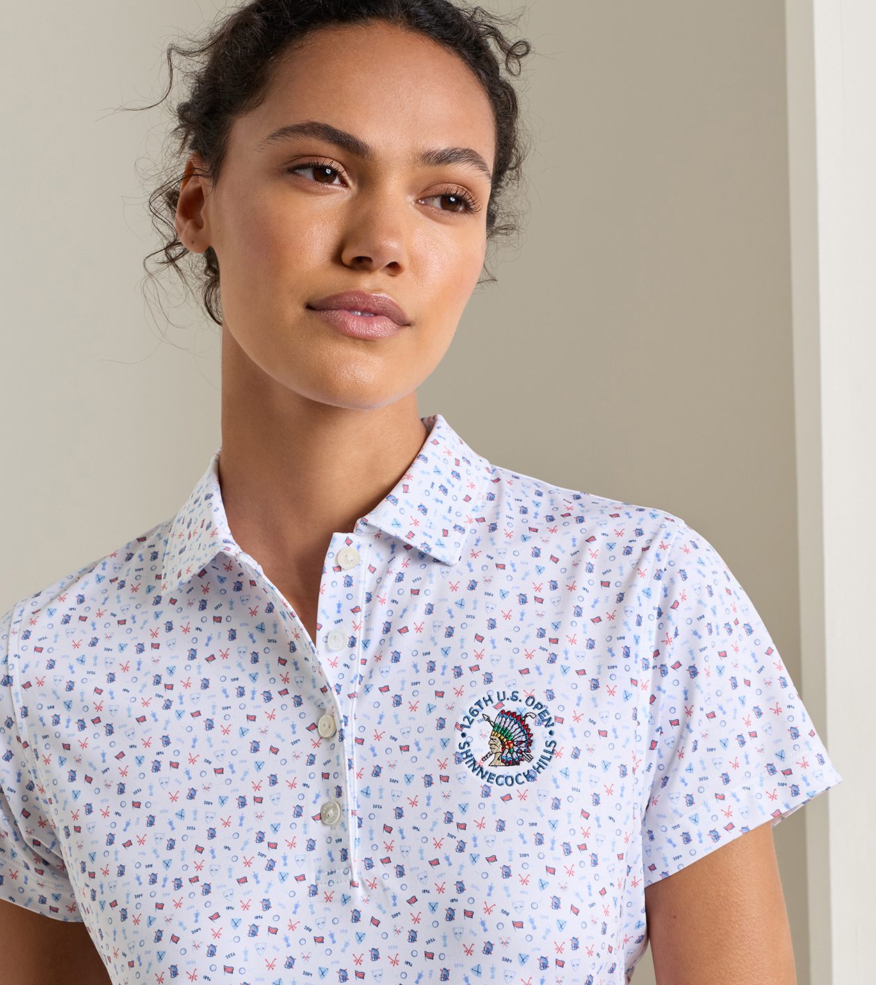 126th U.S. Open Women's Short-Sleeve Performance Polo in White - Alternate Image 4