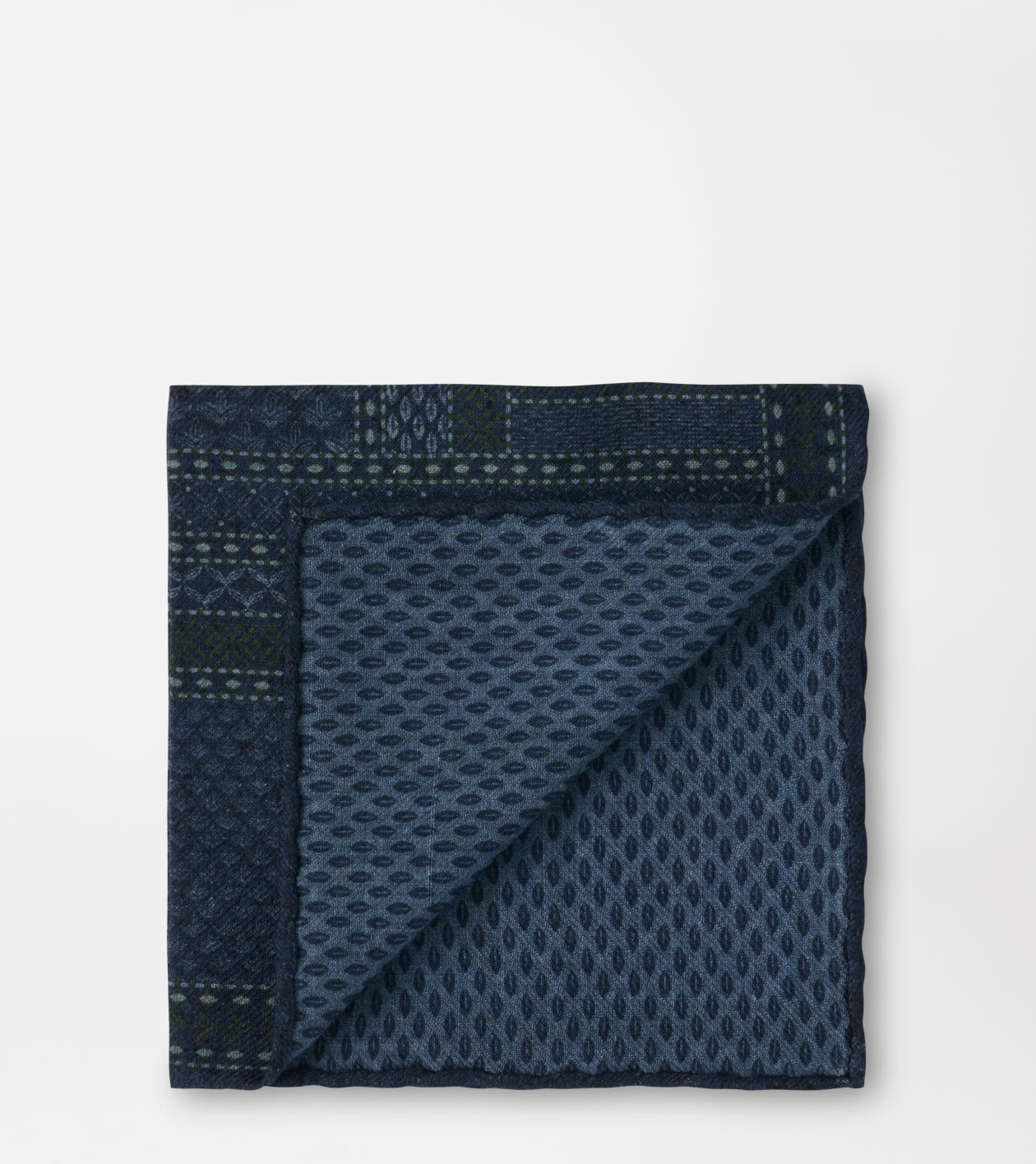 Endives Pocket Square in Navy - Alternate Image 2