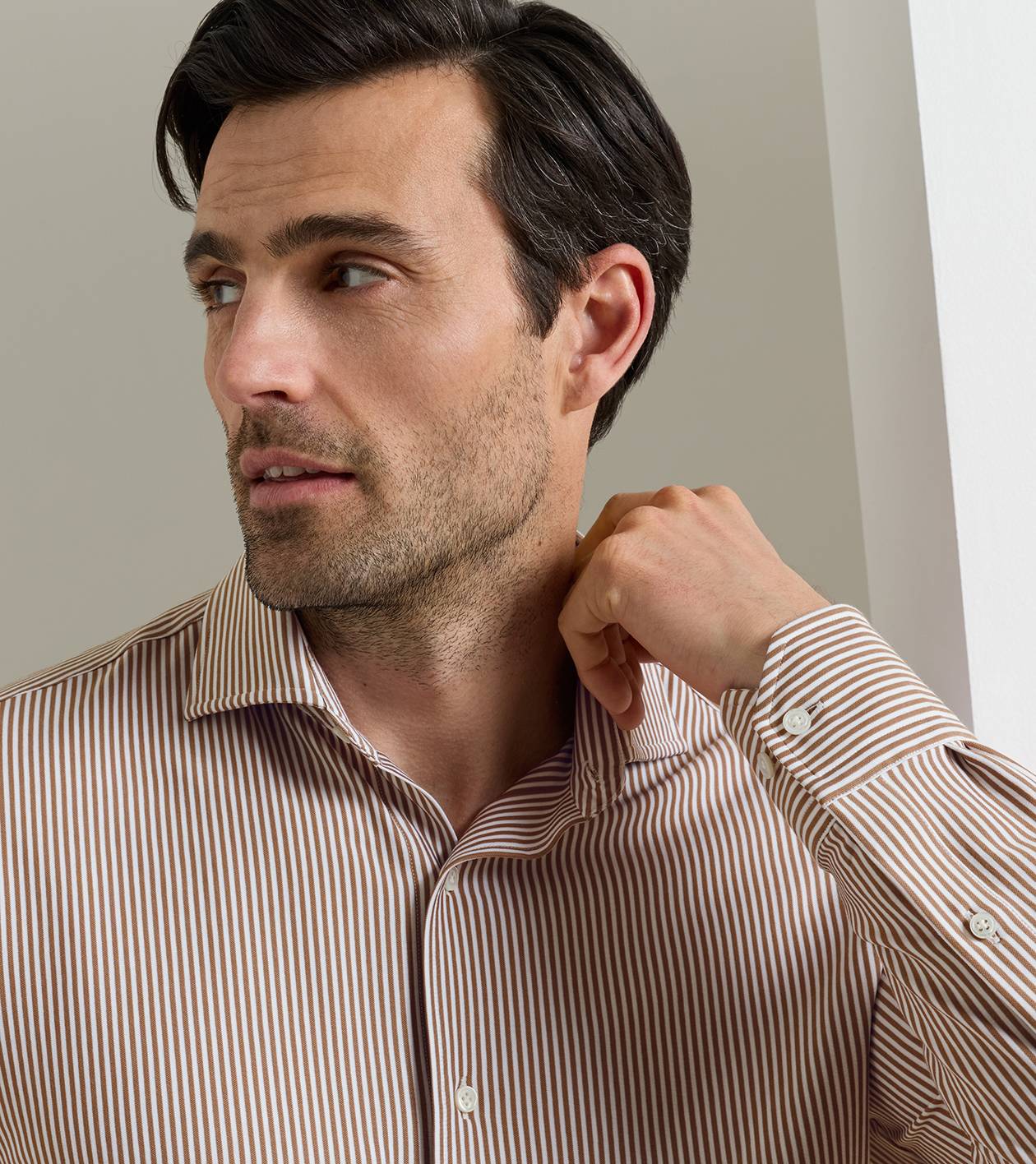 Excursionist Flex Stripe Sport Shirt in NUTMEG - Alternate Image 3