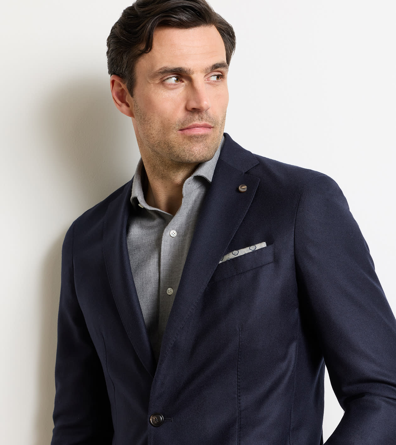 Romero Pocket Square in GREY MIST - Alternate Image 1
