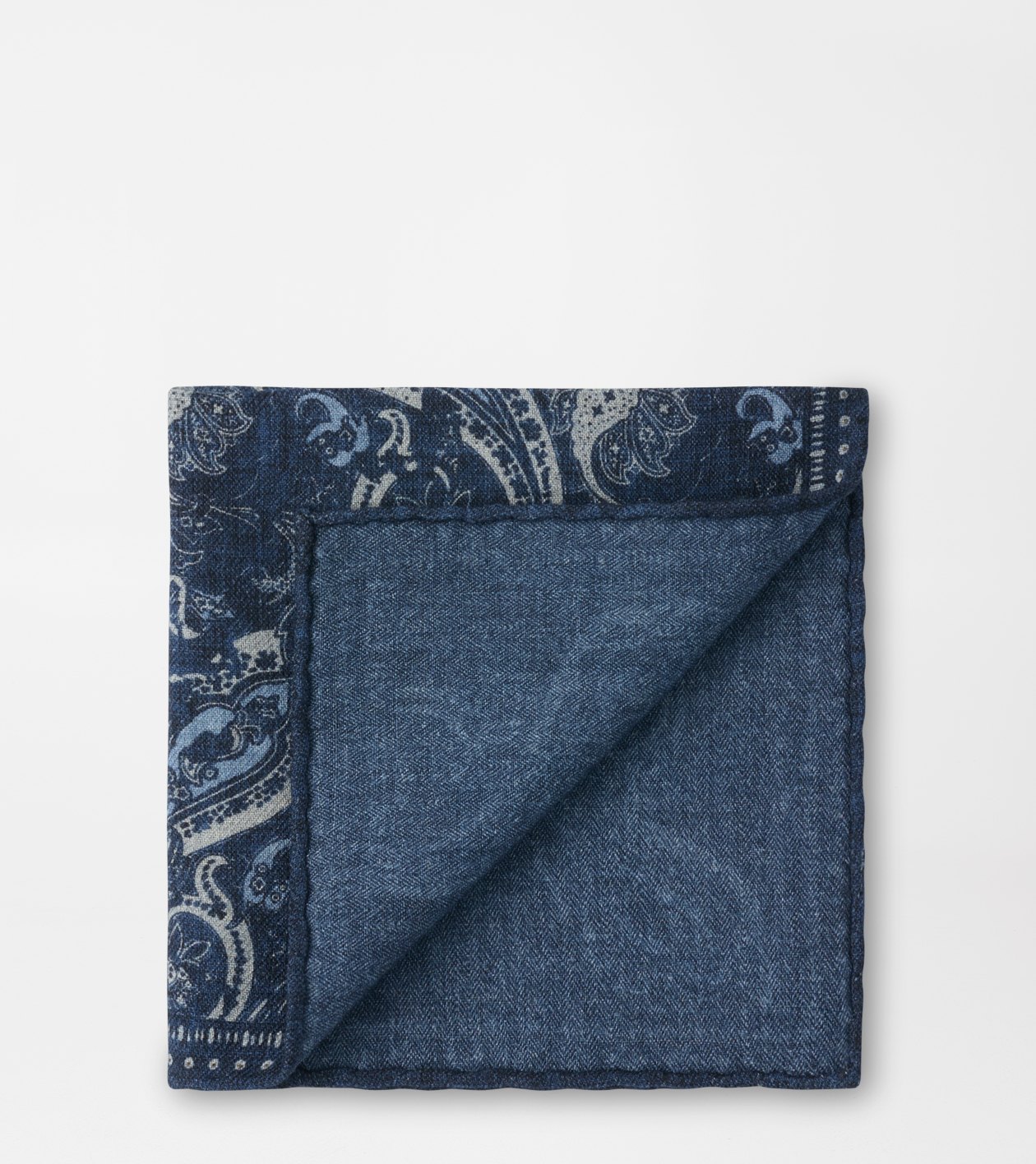 Mancini Pocket Square in BLUE PEARL - Alternate Image 2
