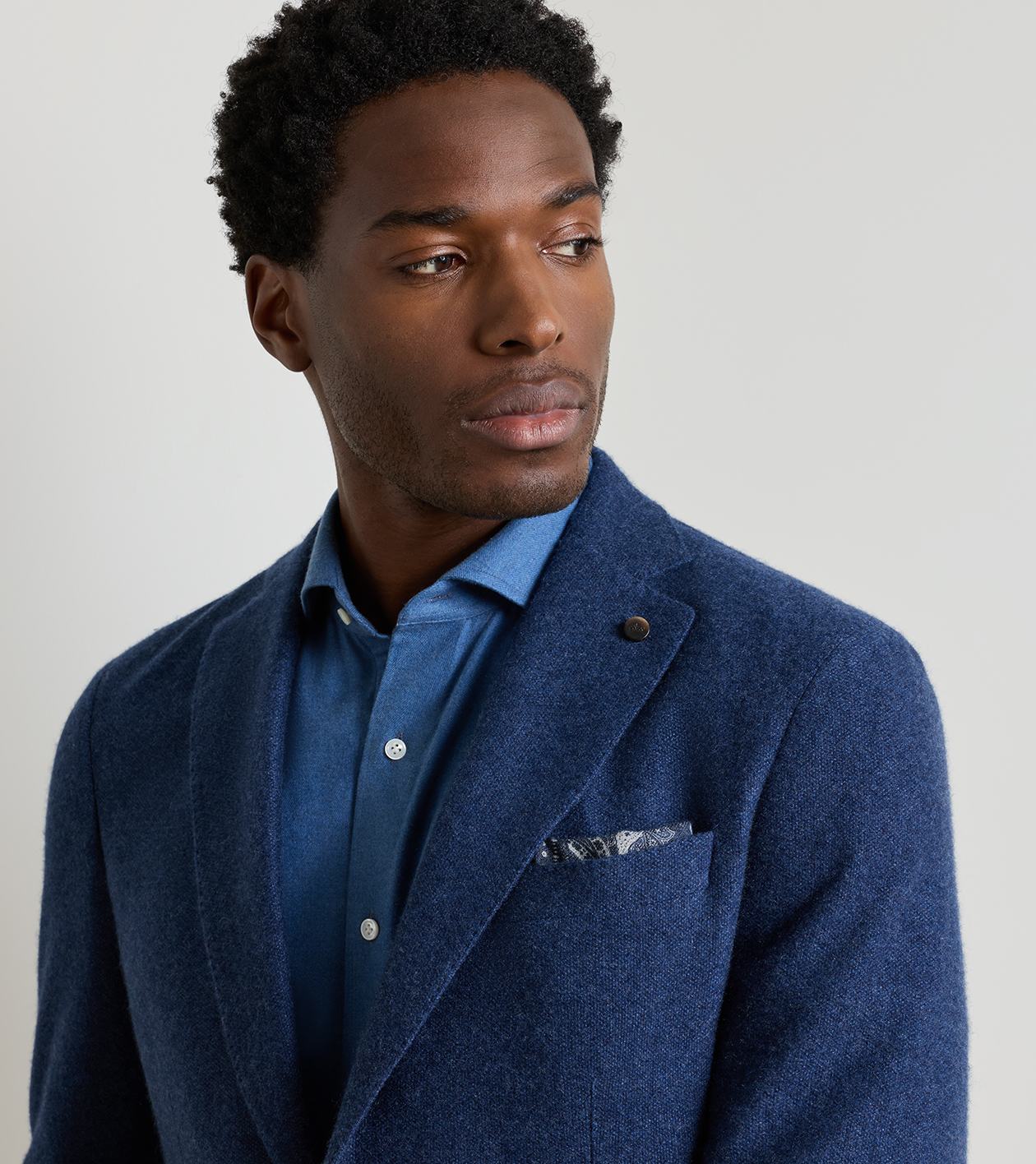 Mancini Pocket Square in BLUE PEARL - Alternate Image 1