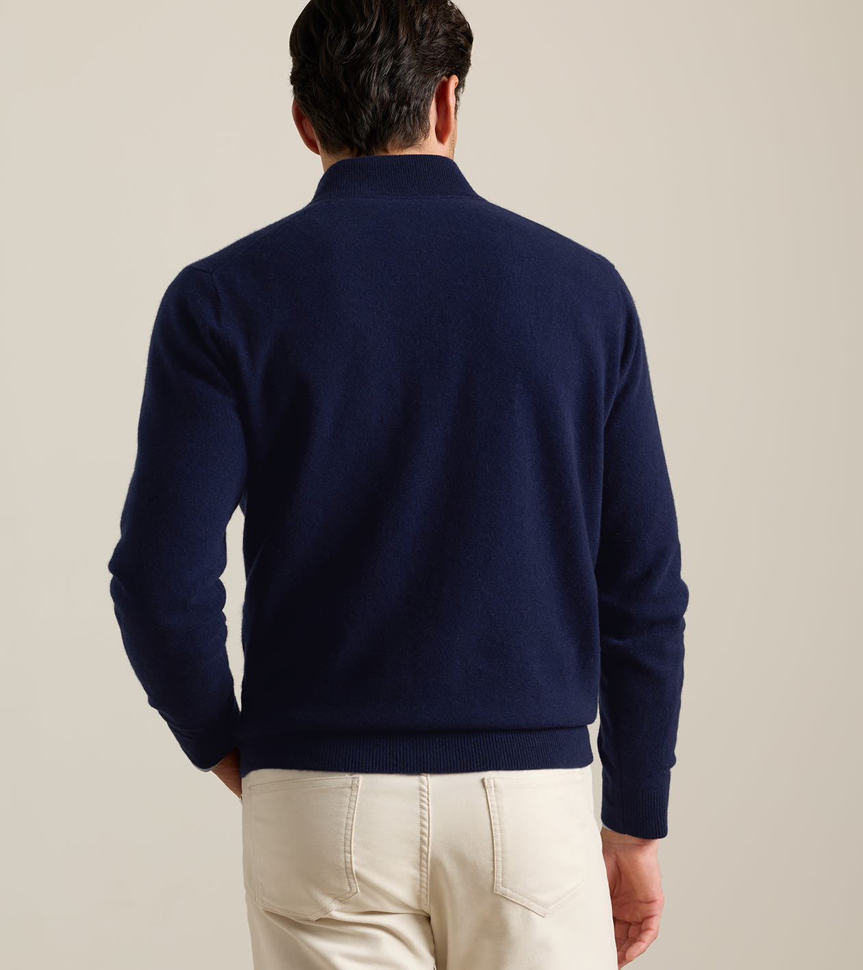 Artisan Crafted Cashmere Flex Quarter-Zip in Navy - Alternate Image 2