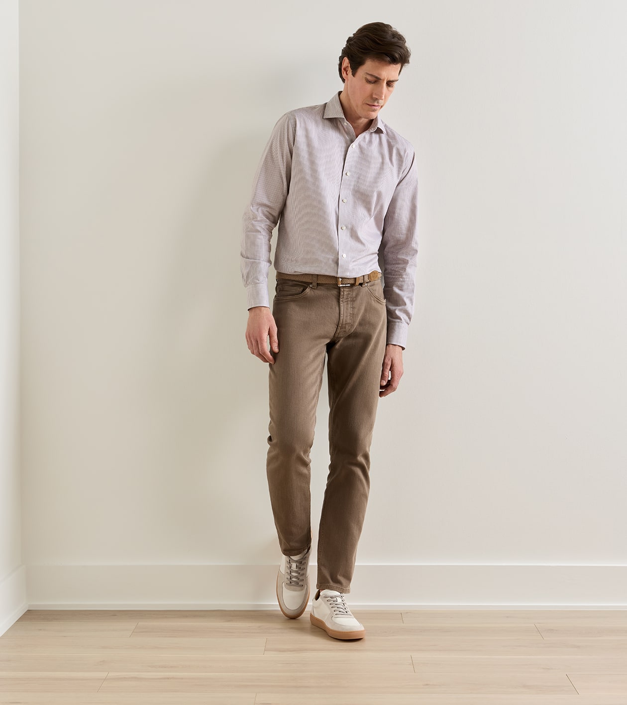 Odyssey Deerskin and Suede Sneaker in Ivory - Alternate Image 3