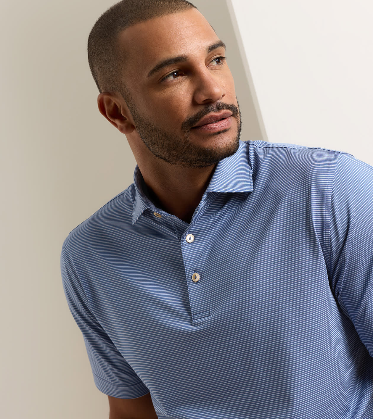 Pierce Performance Jersey Polo in BALI BLUE - Alternate Image 4