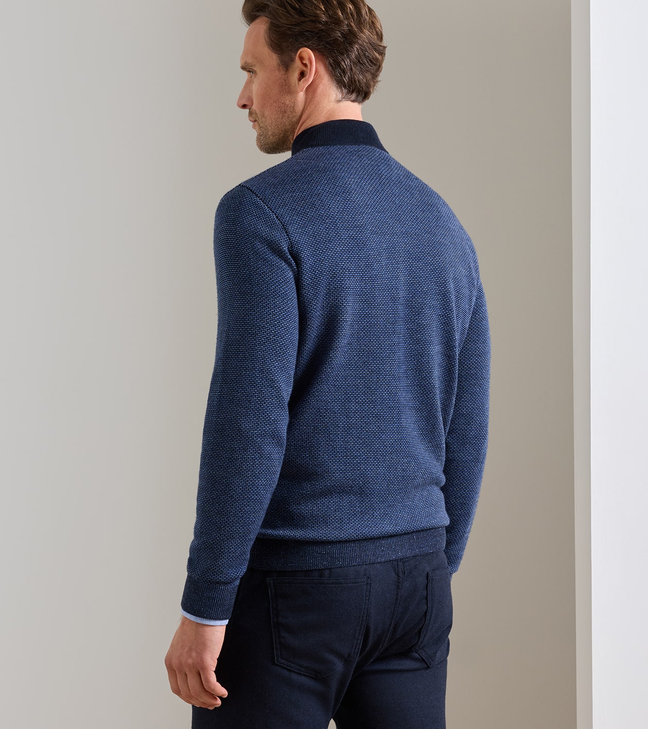 Ashland Quarter-Zip Sweater in MIDNIGHT NAVY - Alternate Image 2