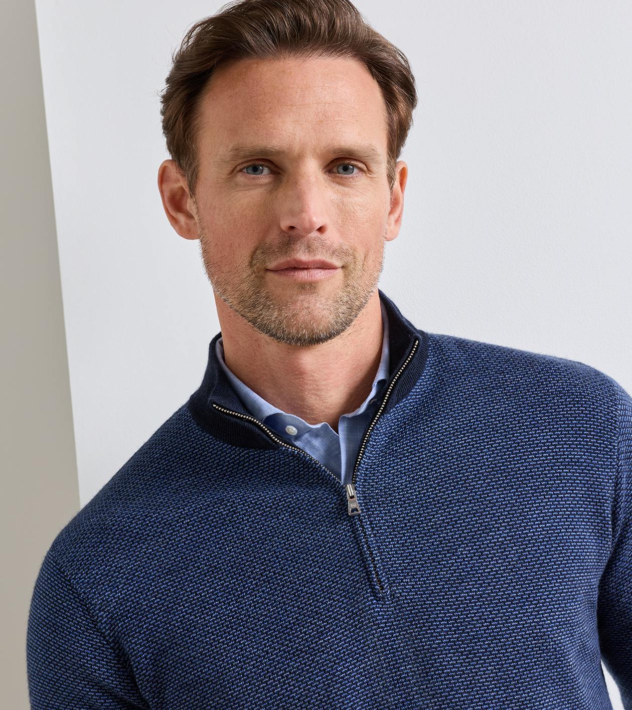 Ashland Quarter-Zip Sweater in MIDNIGHT NAVY - Alternate Image 3