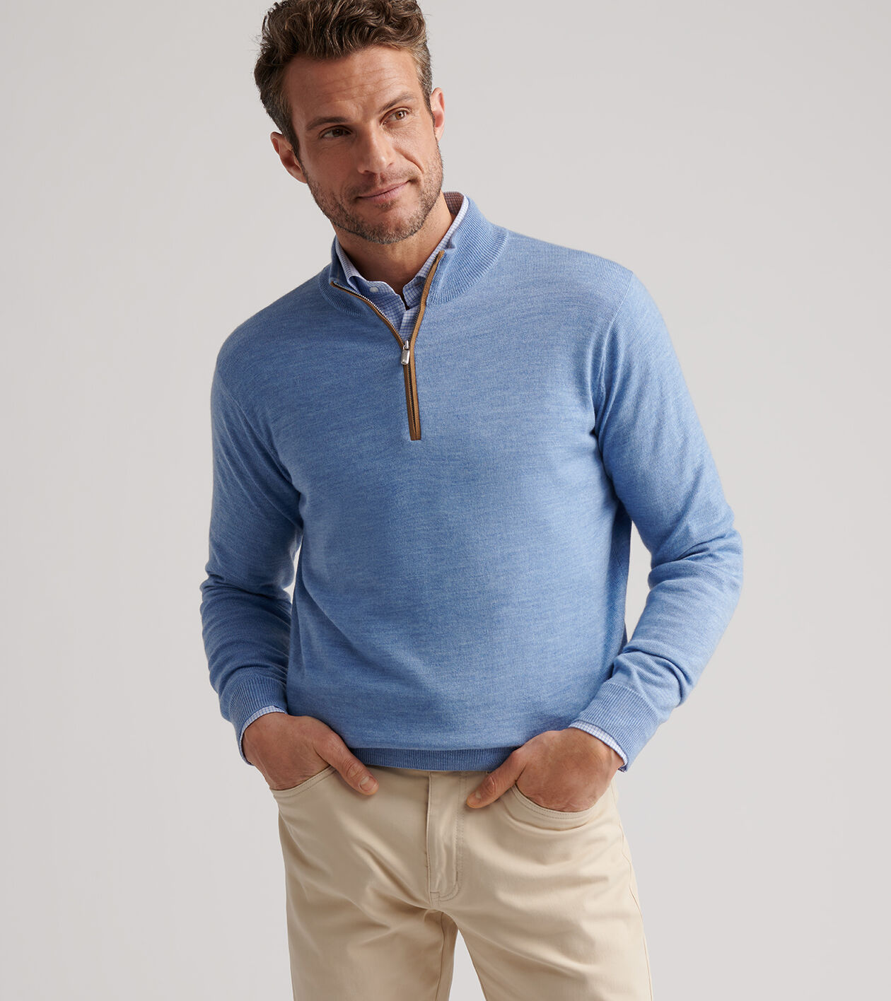 Autumn Crest Suede Trim Quarter-Zip - Alternate Image 1
