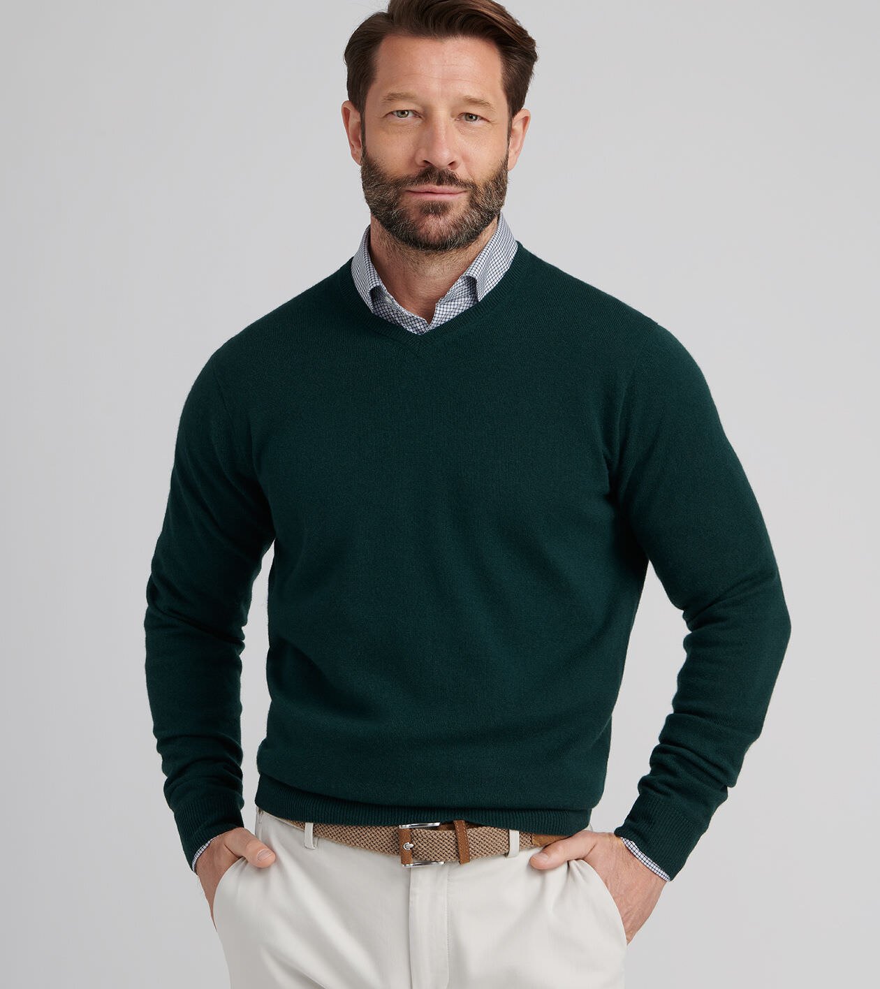 Crown Heritage Cashmere V-Neck Sweater - Alternate Image 1