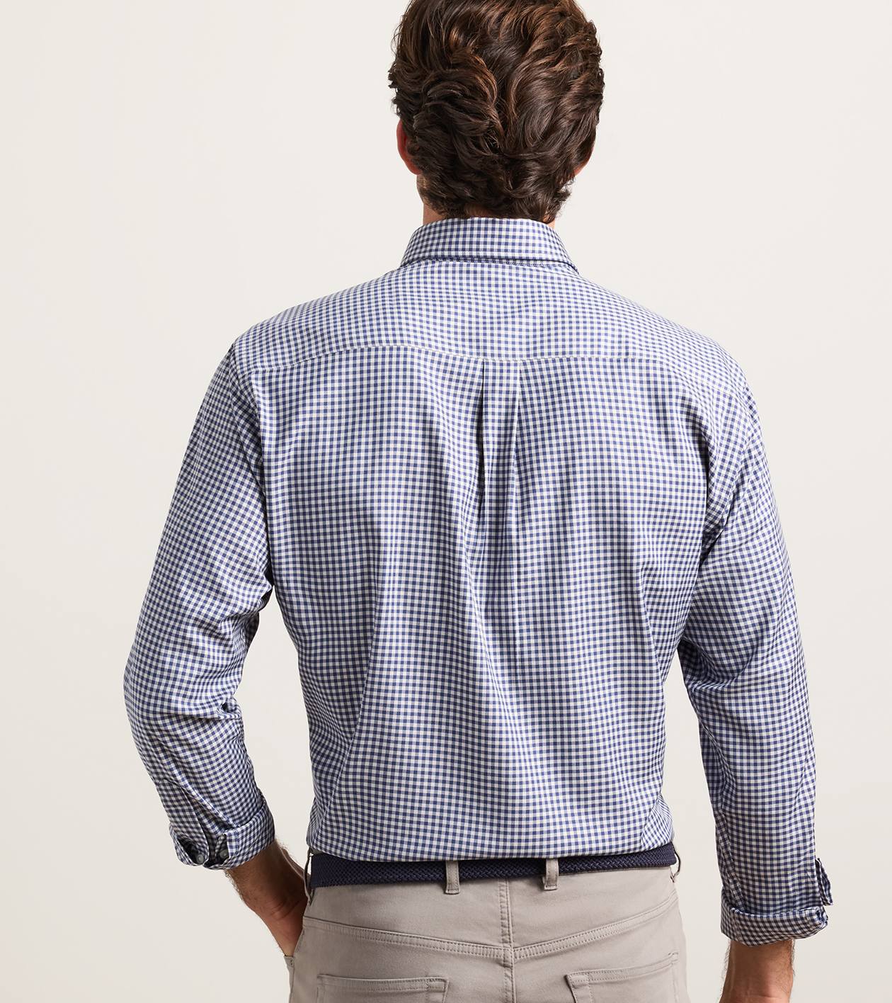 Liam Crown Soft Twill Sport Shirt in Navy - Alternate Image 2