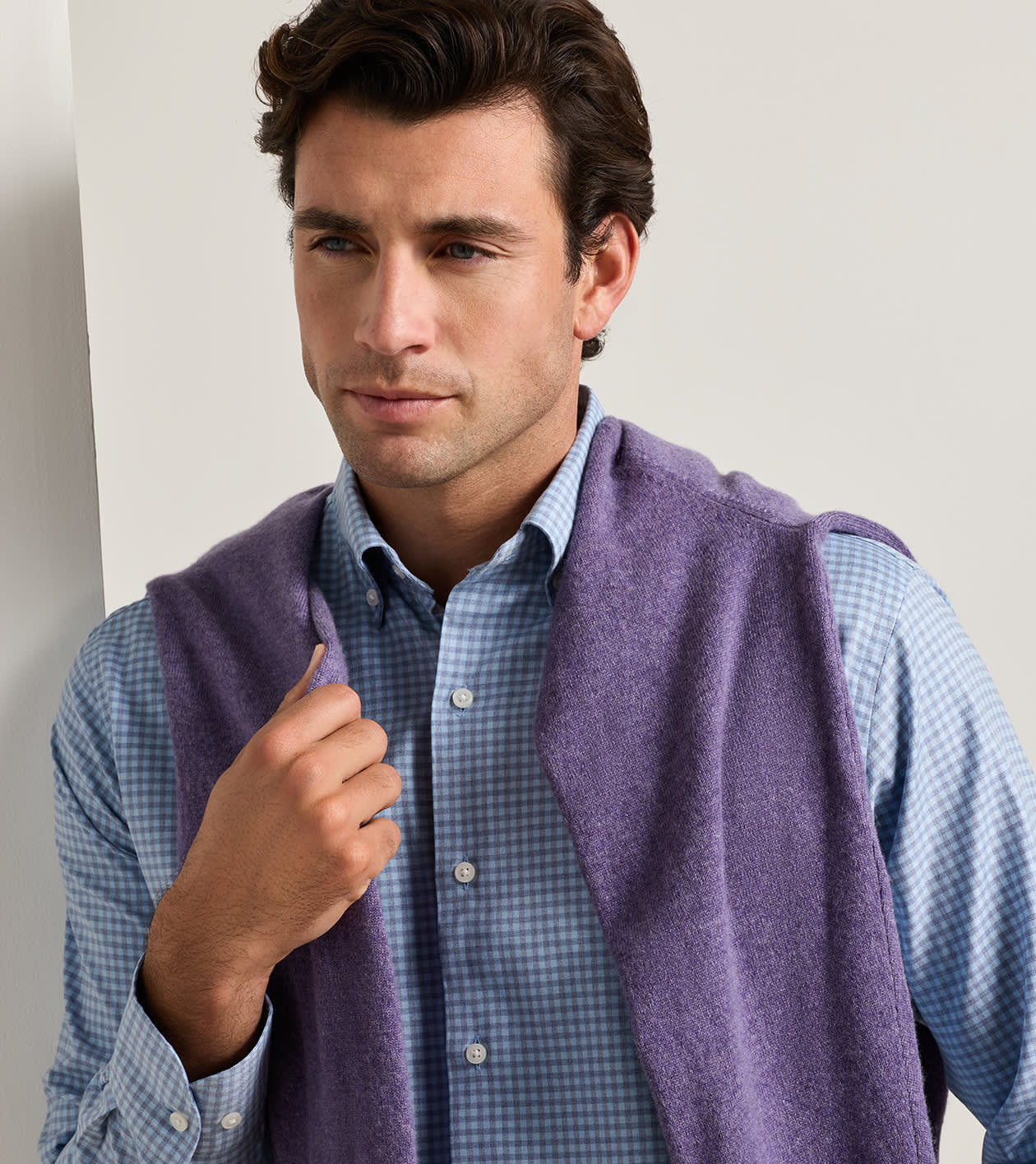 Liam Crown Soft Twill Sport Shirt in BLUE FREESIA - Alternate Image 3