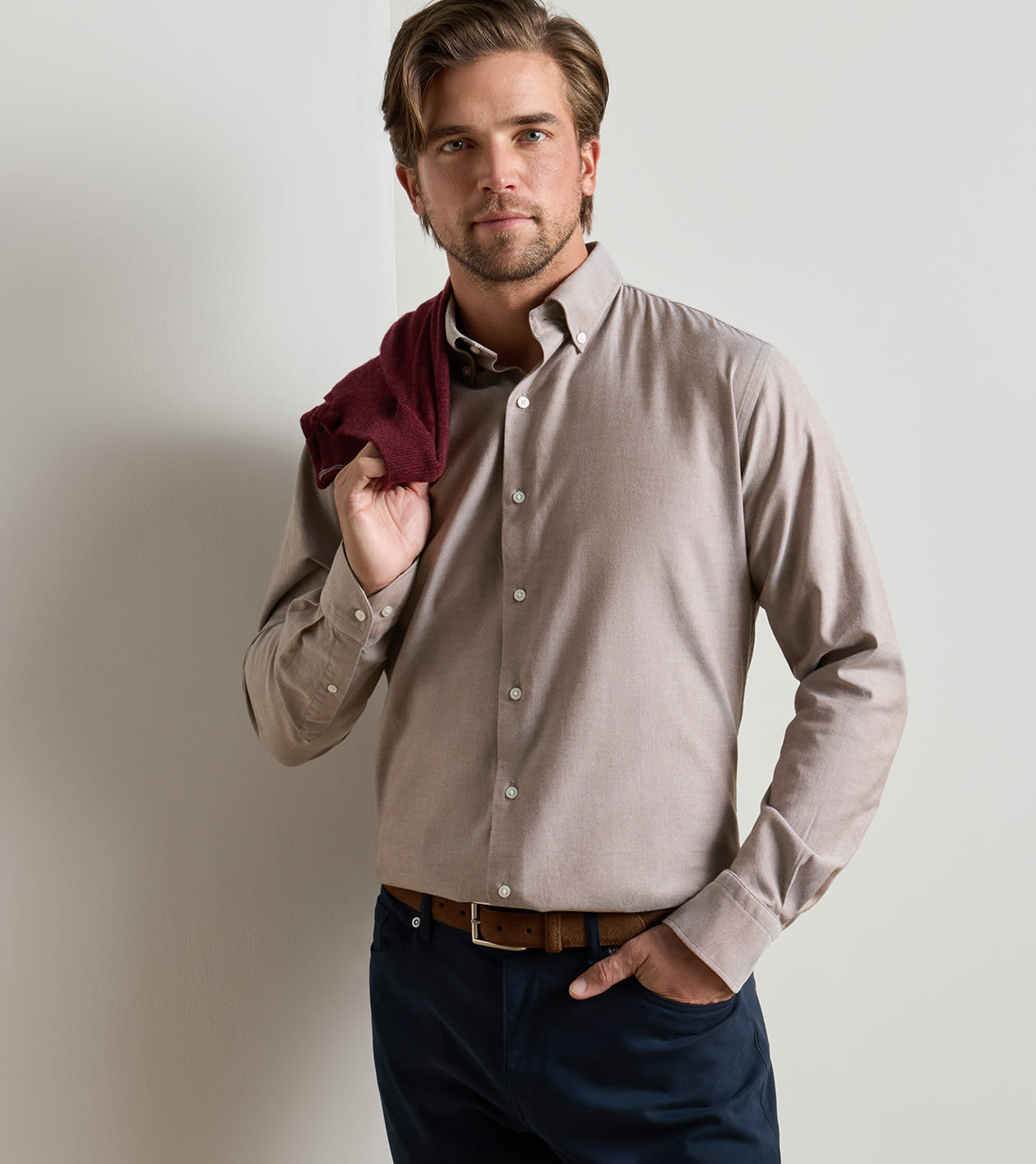 Americana Oxford Shirt in FRENCH PRESS - Alternate Image 1