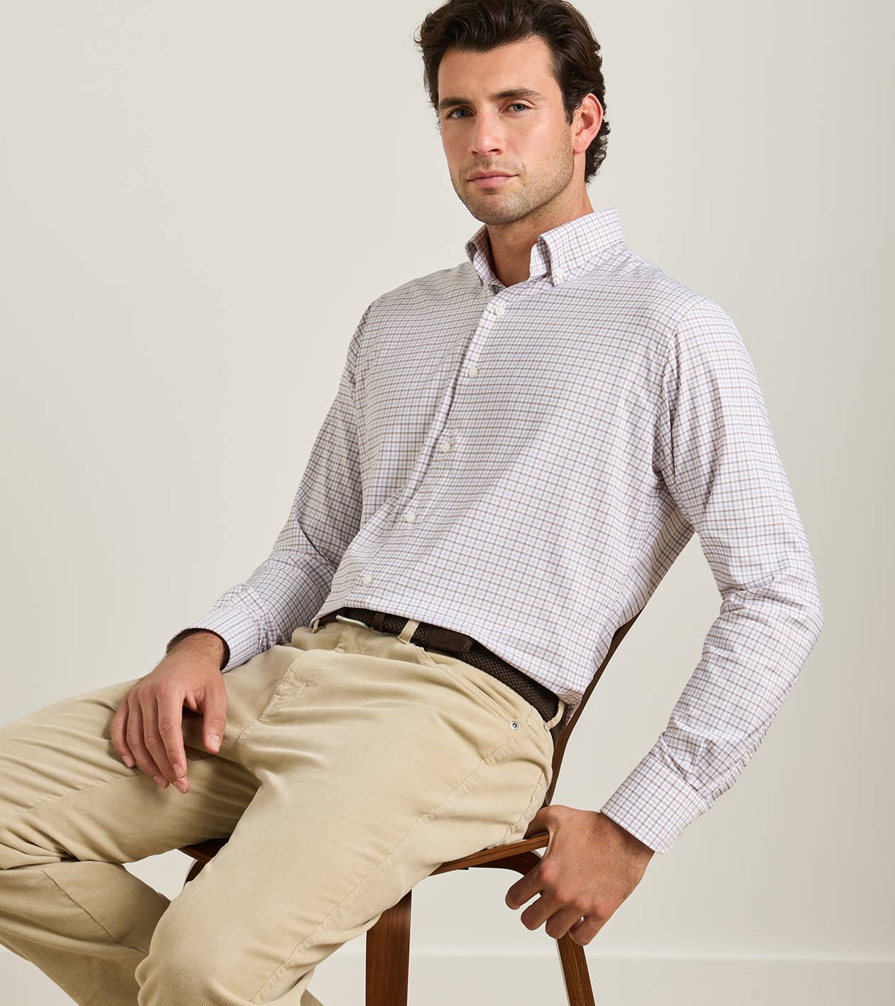 Axel Performance Twill Sport Shirt in SAWGRASS - Alternate Image 1