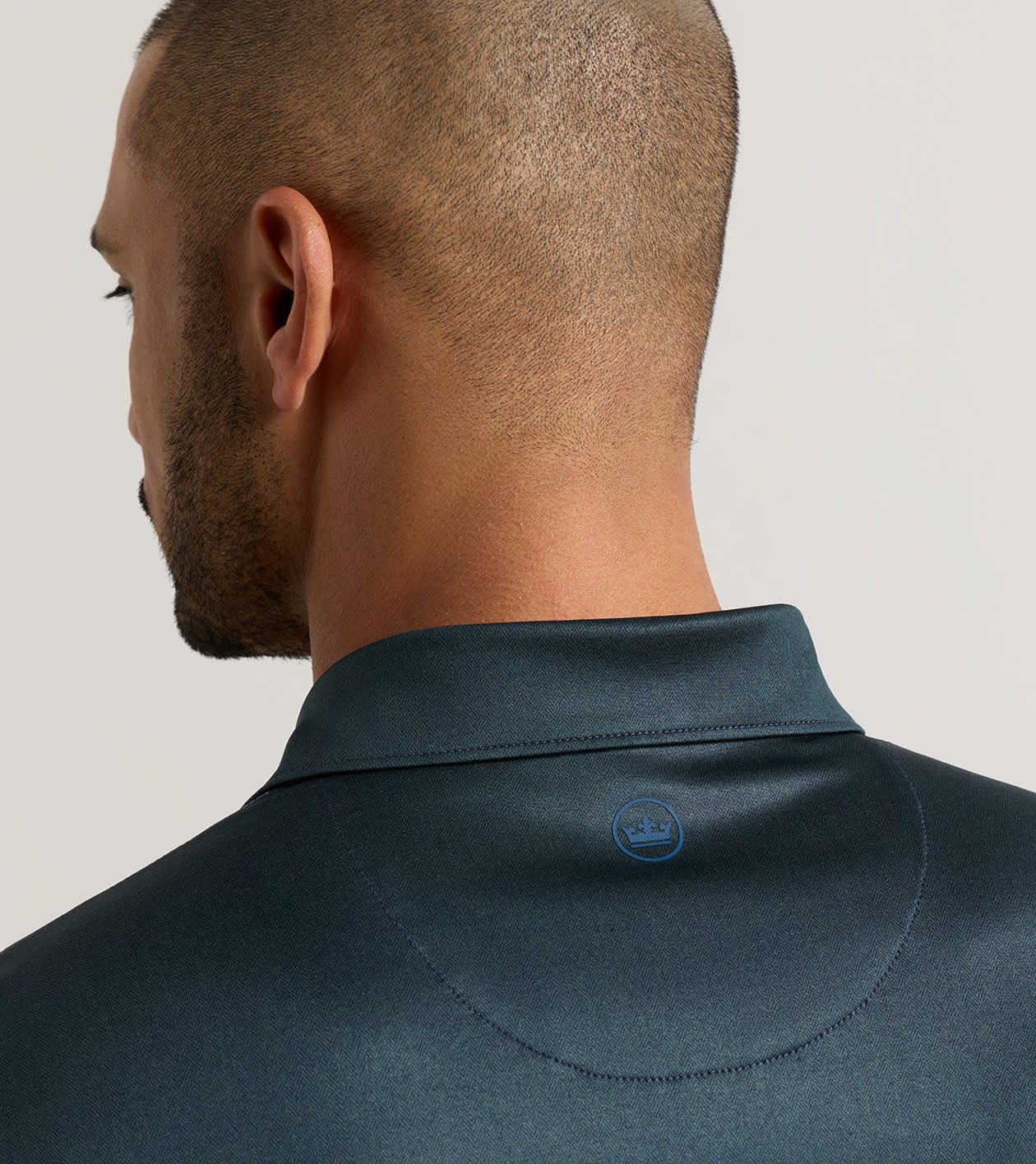 Herringbone Performance Jersey Polo in Navy - Alternate Image 3