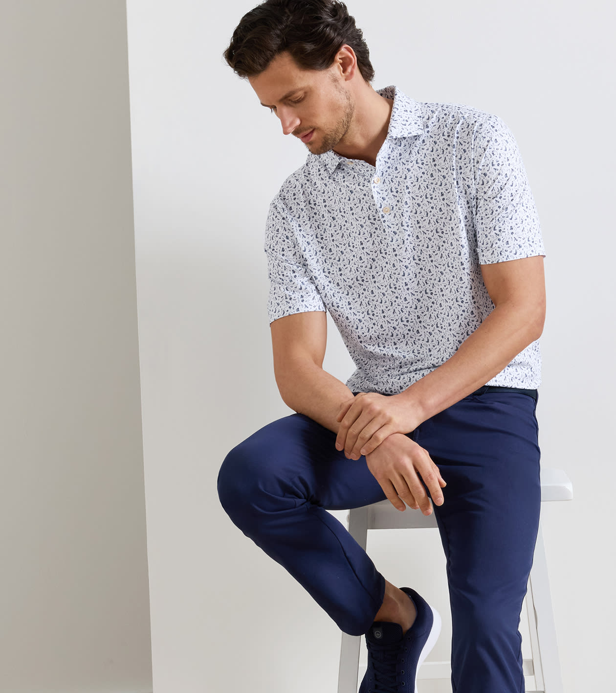 Read The Putt Performance Jersey Polo in White - Alternate Image 1