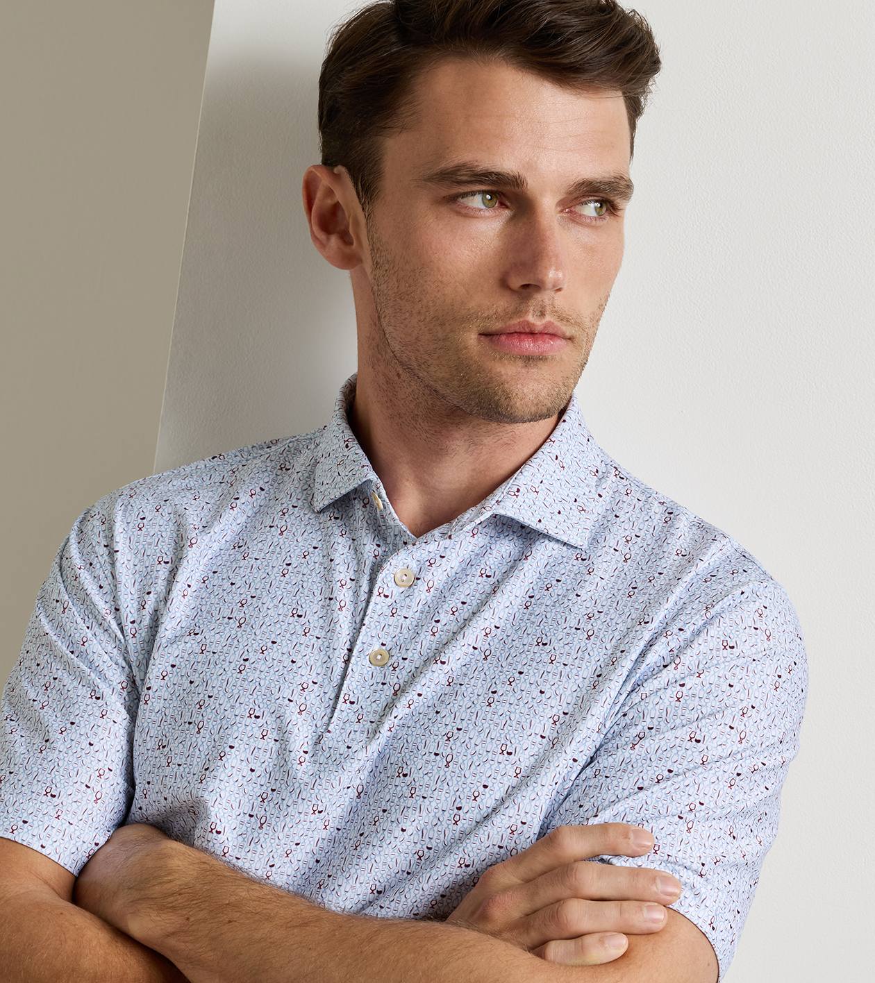 Glassware Performance Jersey Polo in White - Alternate Image 4
