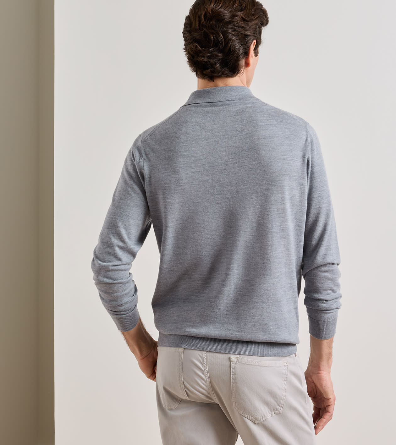 Dorset Sweater Polo in GREY HEATHER - Alternate Image 2