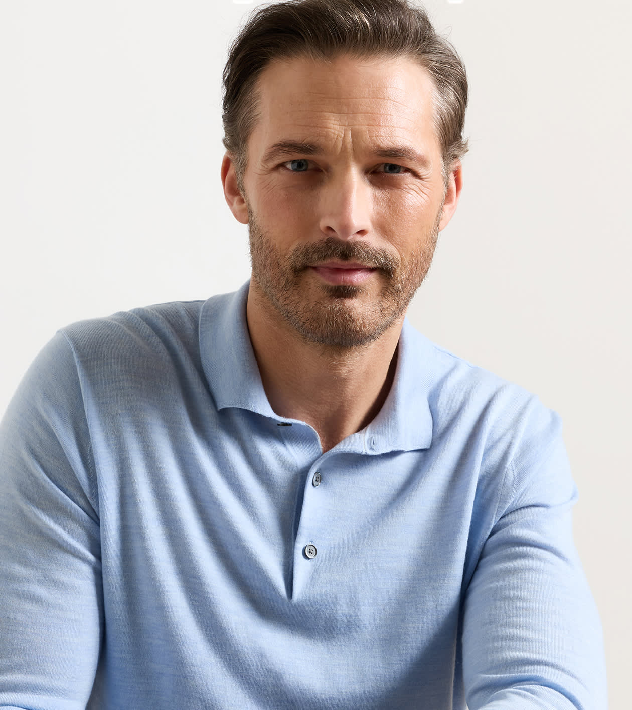 Dorset Sweater Polo in PALE BLUE - Alternate Image 3