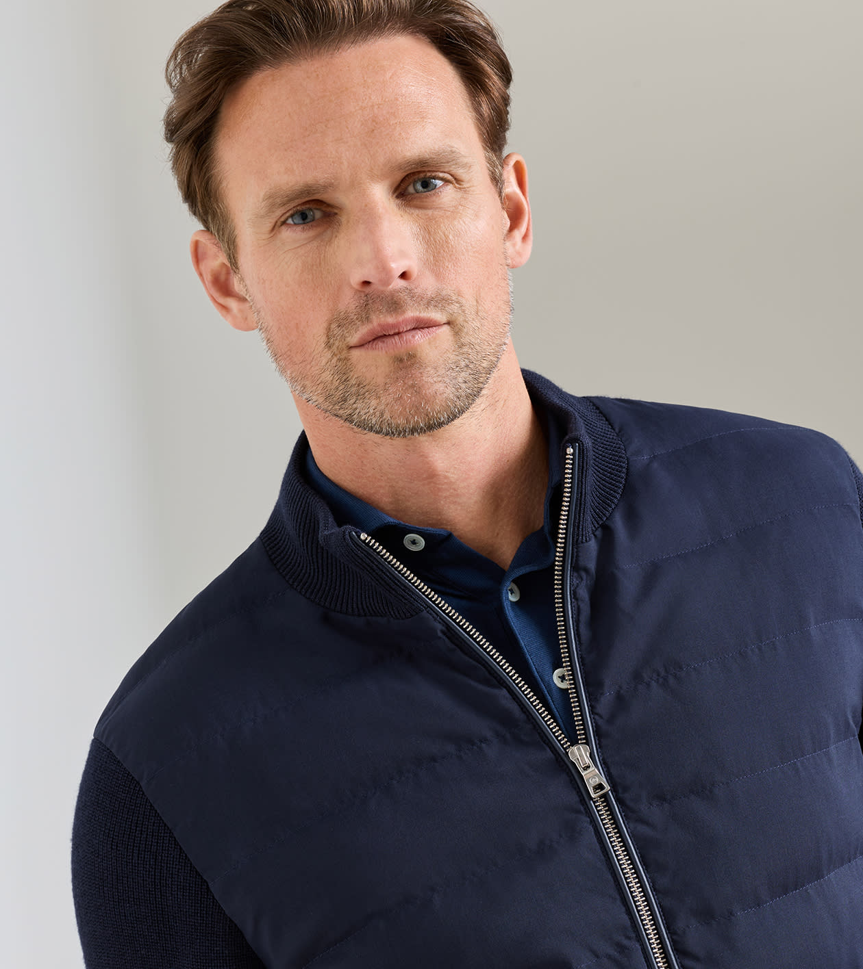 Roundhill Full-Zip Sweater in Navy - Alternate Image 3