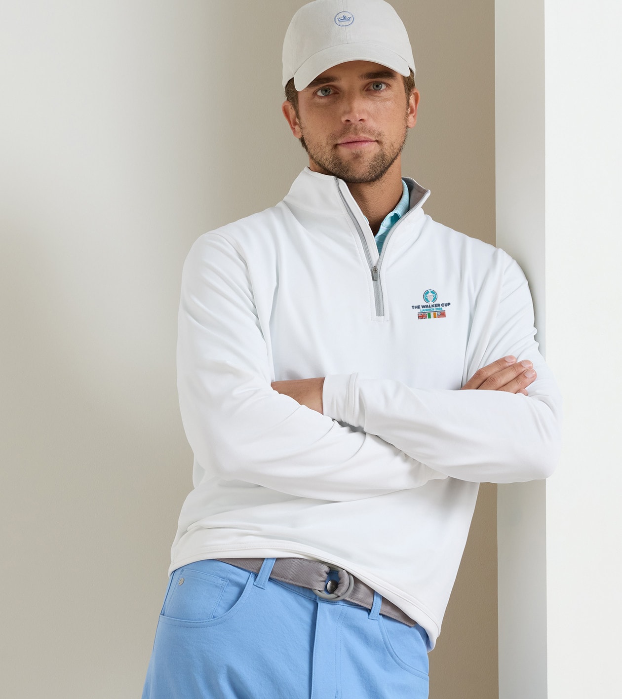 51st Walker Cup Perth Performance Quarter-Zip in White - Alternate Image 1