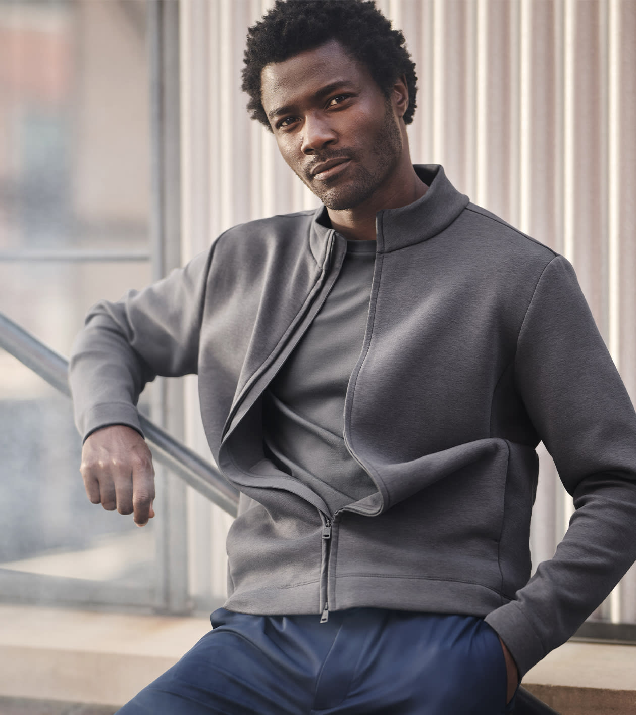 Pursuit Knit Full-Zip in CITYSCAPE - Alternate Image 4