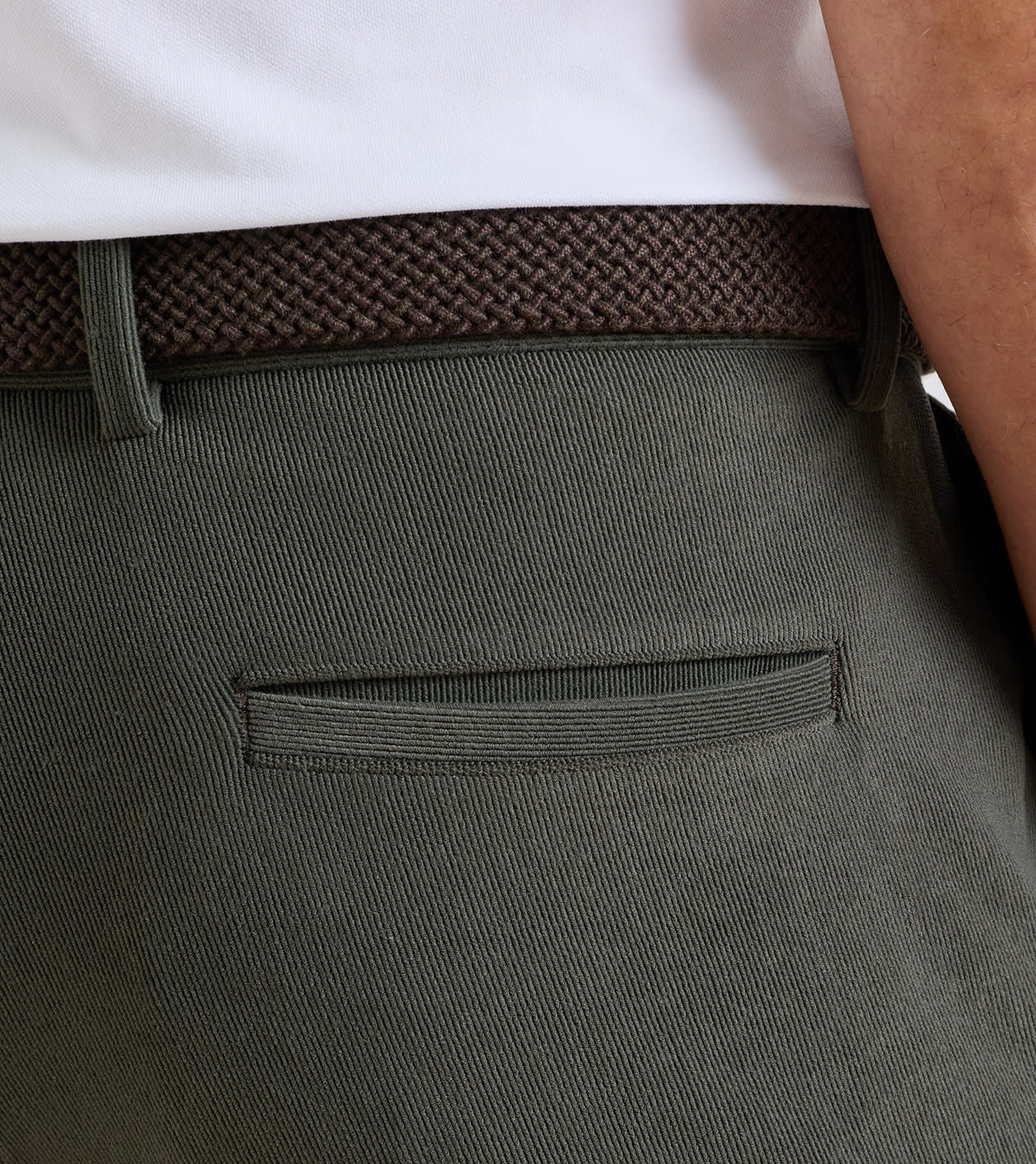 Bingham Corduroy Performance Trouser in Dark Olive - Alternate Image 3