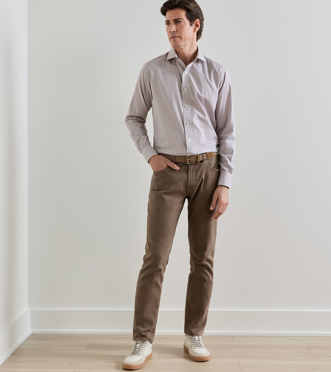 Fairfield Garment Dyed Denim in ASH BROWN - Alternate Image 1