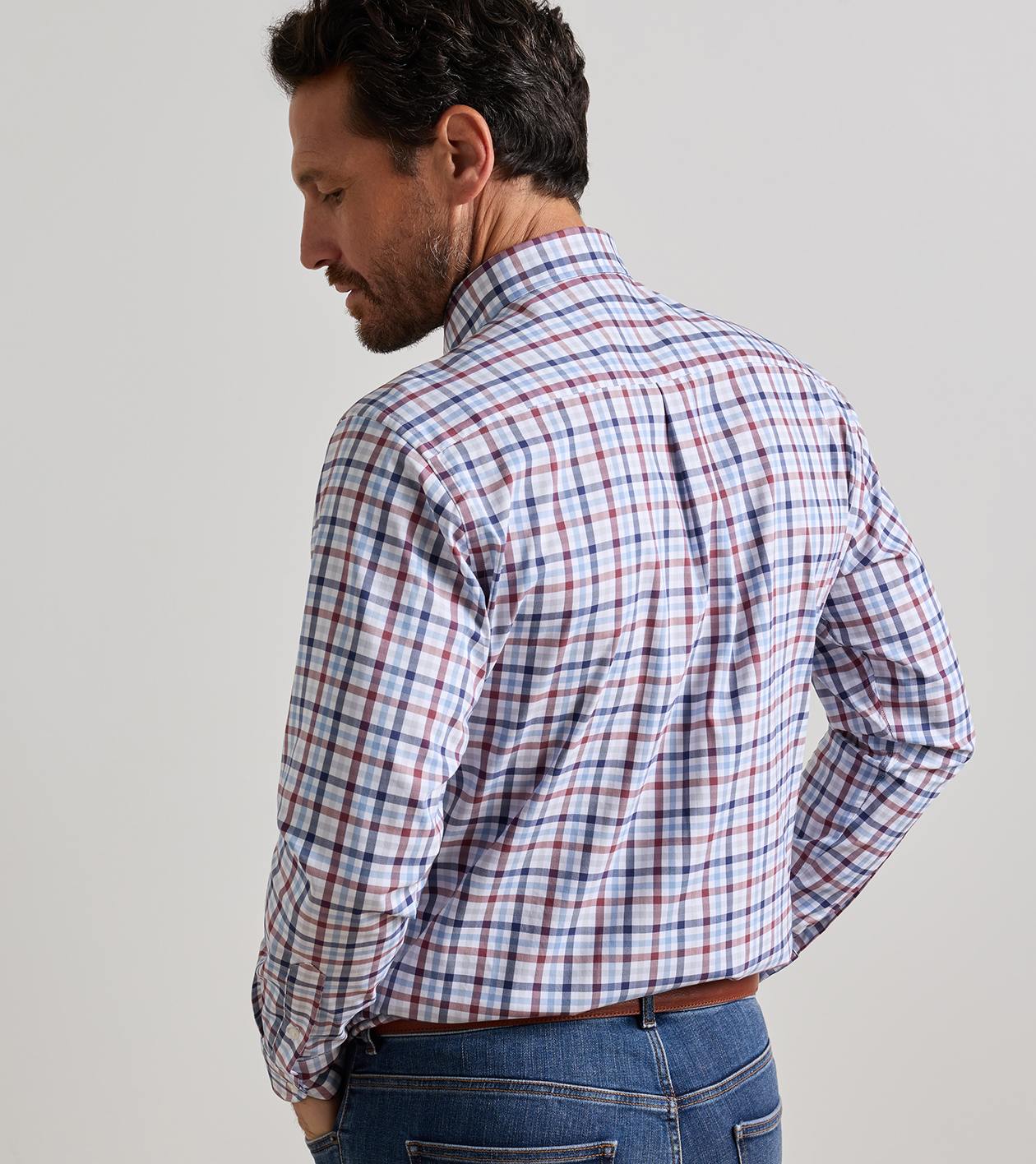 Elliot Crown Lite Cotton-Stretch Sport Shirt in LAKESIDE - Alternate Image 2
