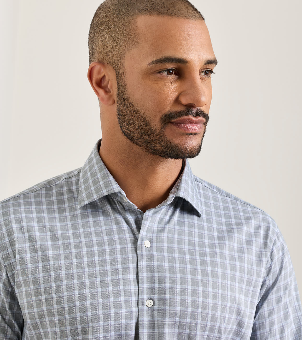 Lincoln Crown Lite Cotton-Stretch Sport Shirt in PINE BROOK - Alternate Image 3