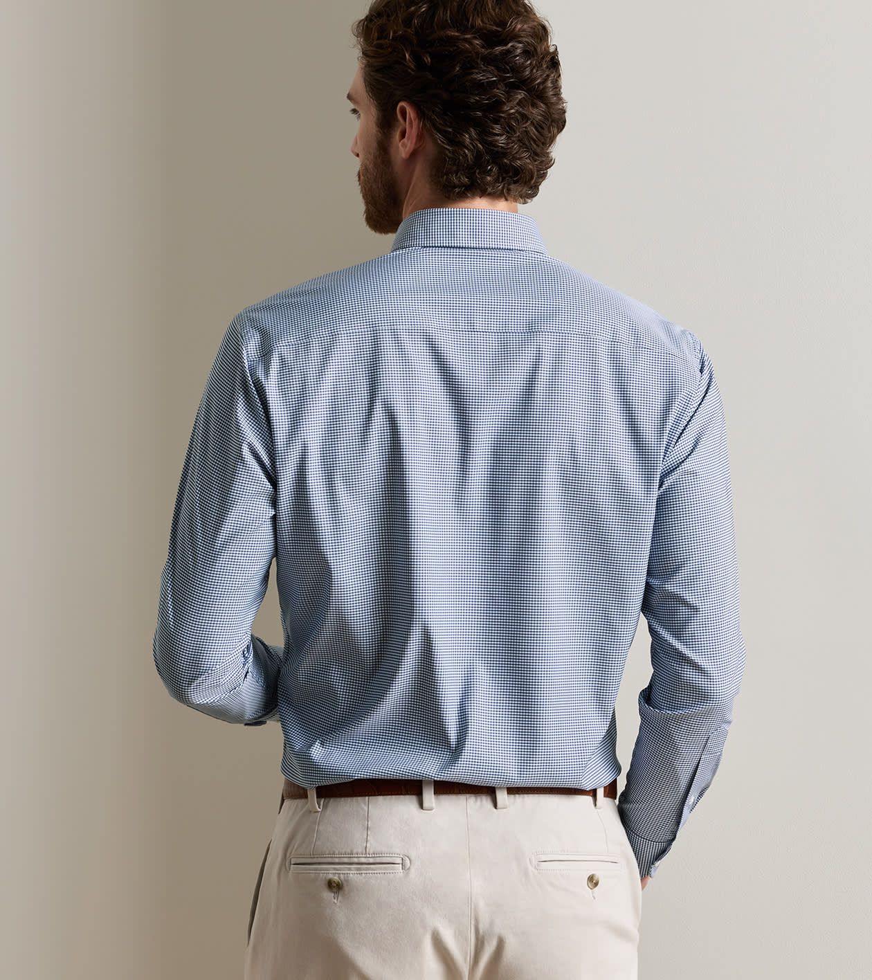 Leo Performance Twill Sport Shirt in Navy - Alternate Image 2