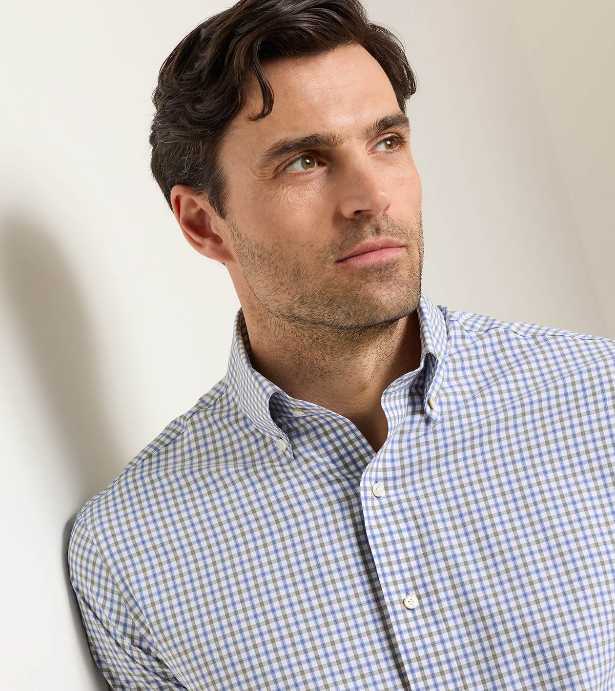 Clarence Performance Poplin Sport Shirt in WINDY BLUE - Alternate Image 3